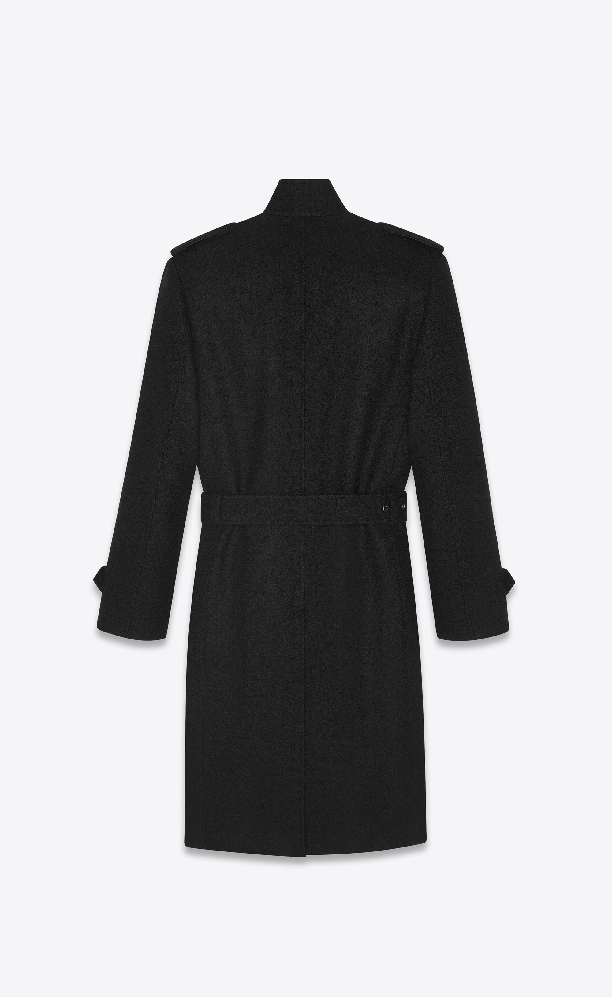 double-breasted trench coat in wool felt - 3