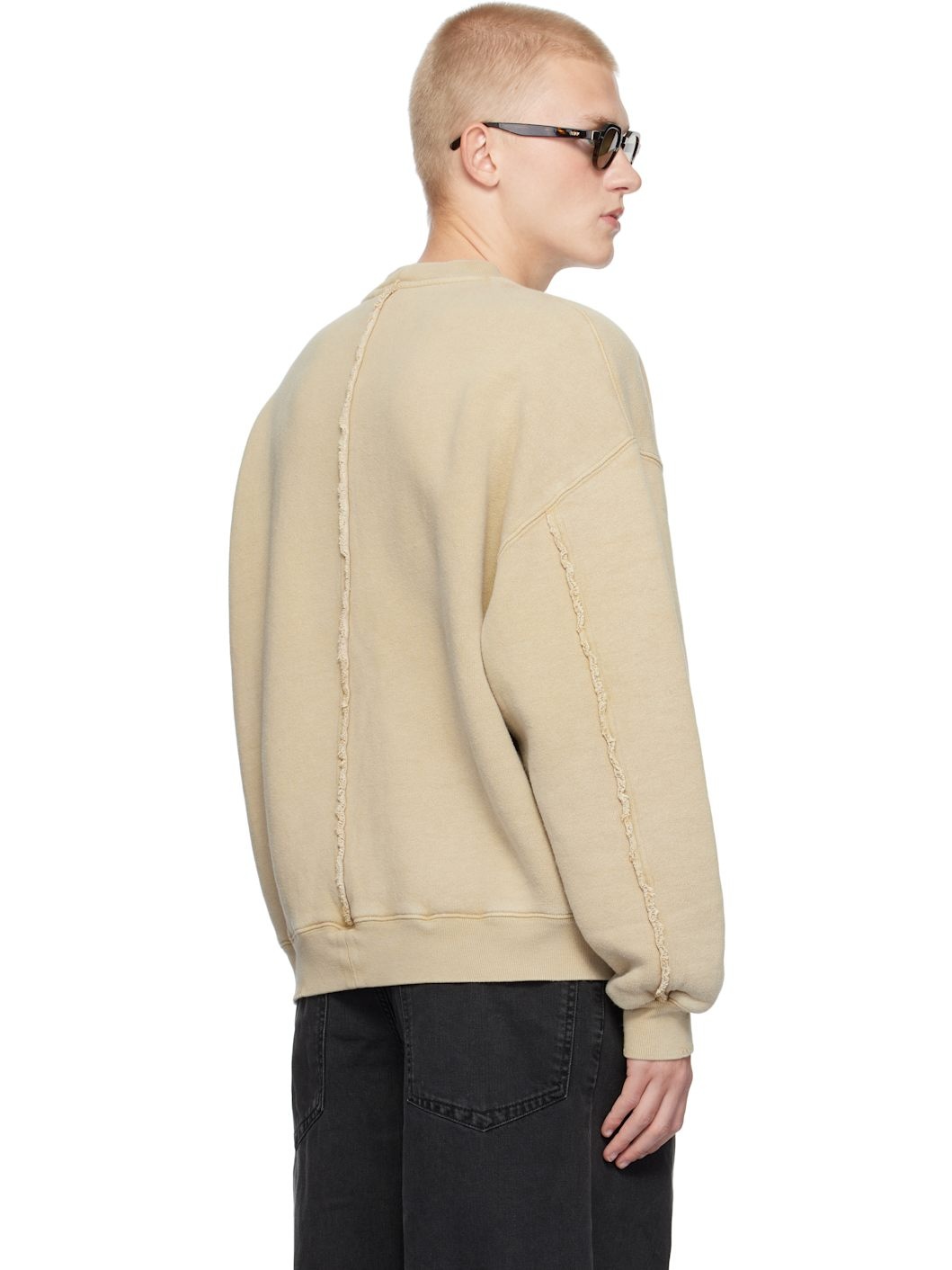 Tan Chopped Distressed Sweatshirt - 3