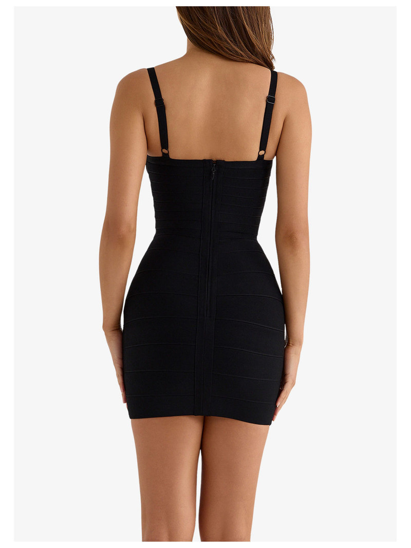 The Cinch V-Waist Woven Bandage Mini Dress 4