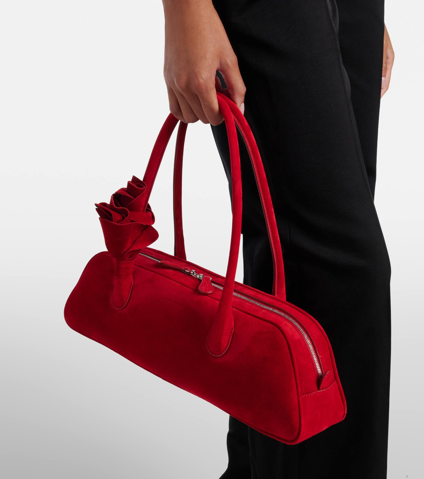 Brigitte floral-appliqué suede tote bag - 2