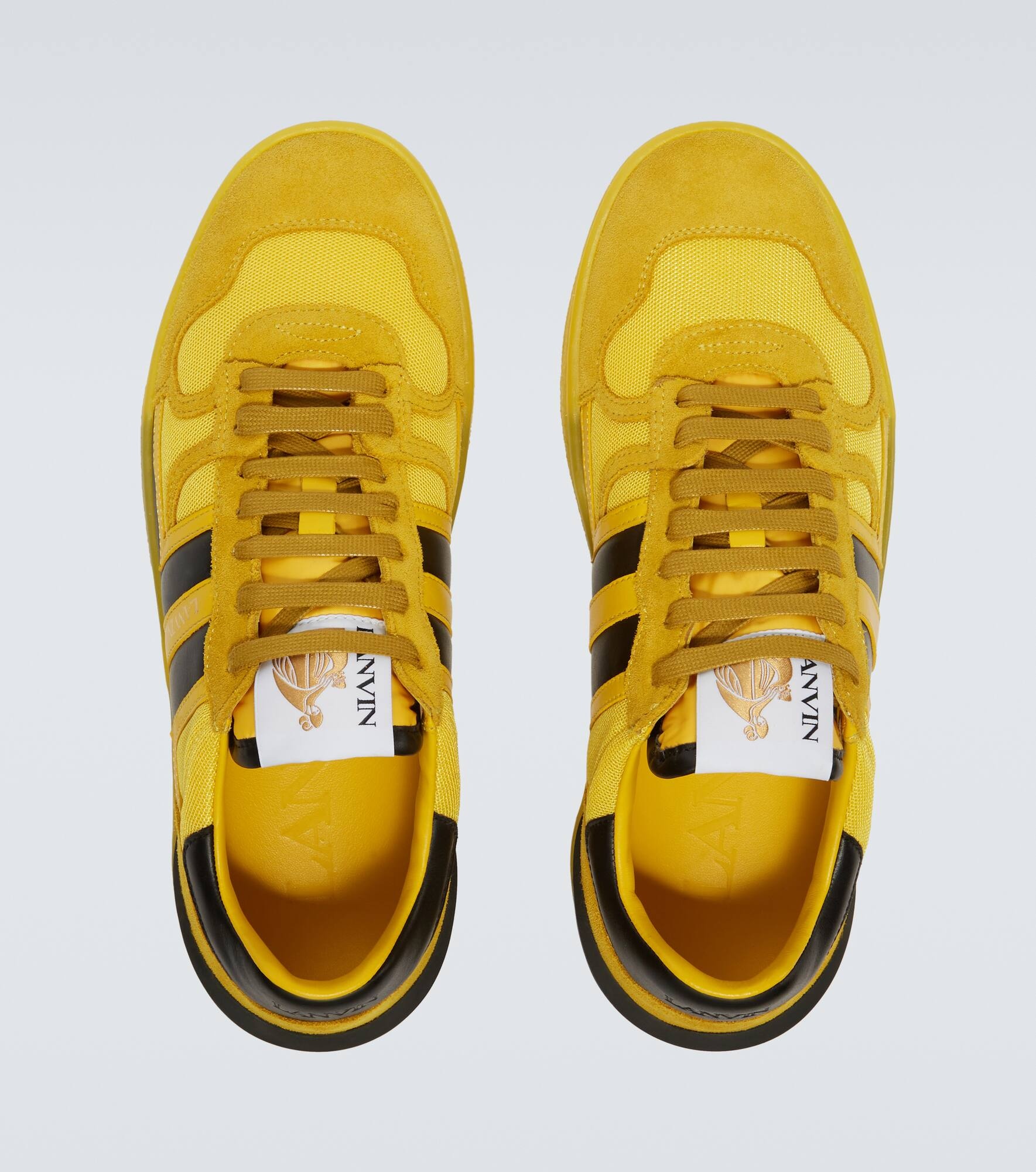 Clay leather-trimmed sneakers - 4