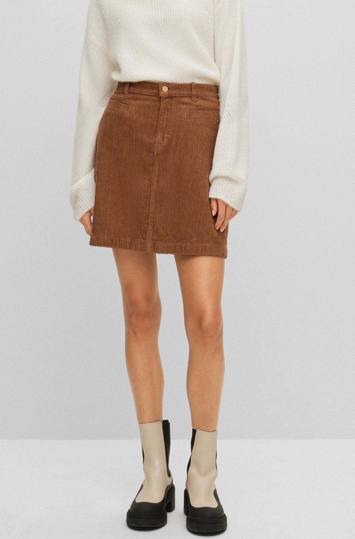 A-LINE SKIRT IN STRETCH-COTTON CORDUROY - 2