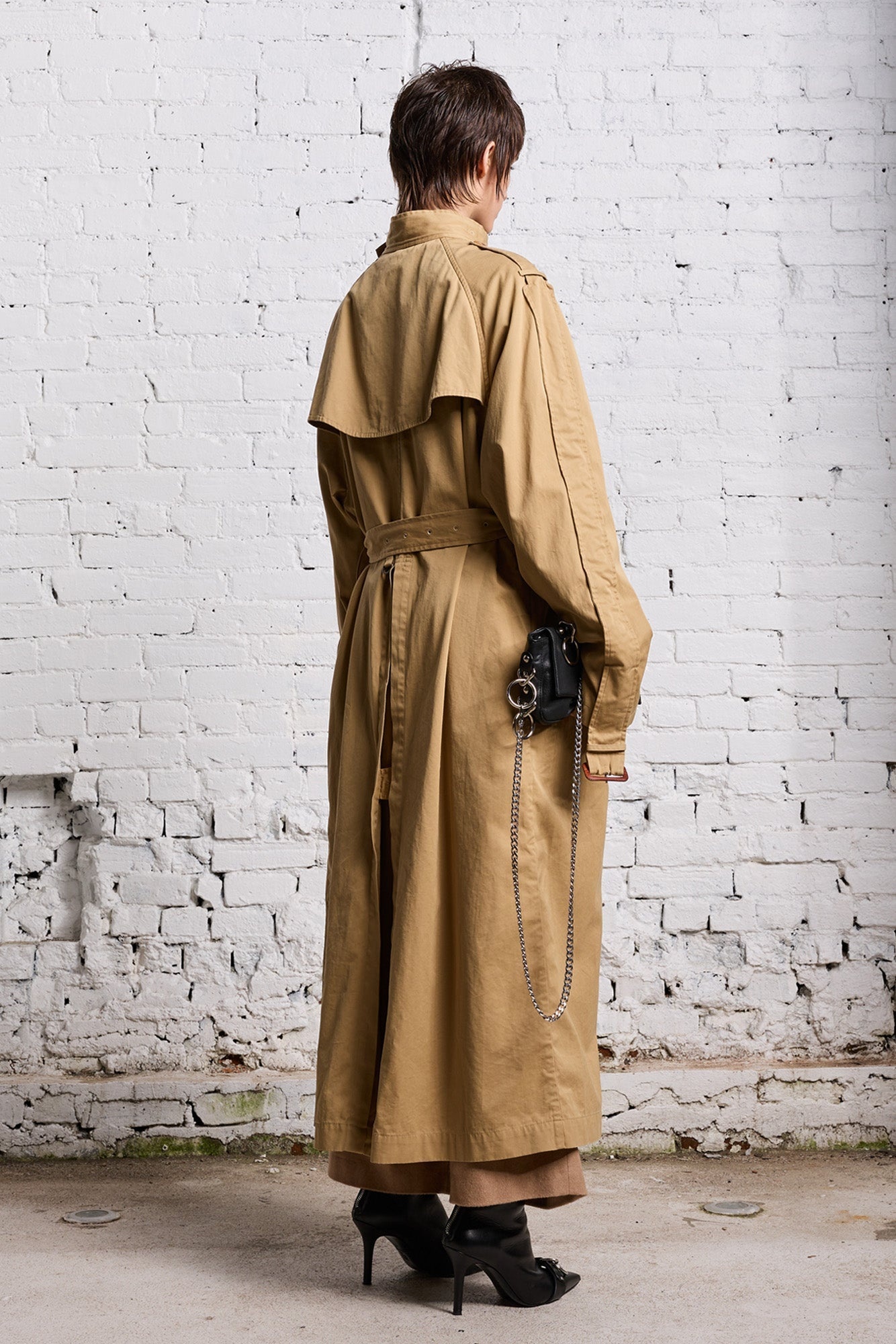 OVERSIZED DECONSTRUCTED TRENCH COAT - KHAKI - 6