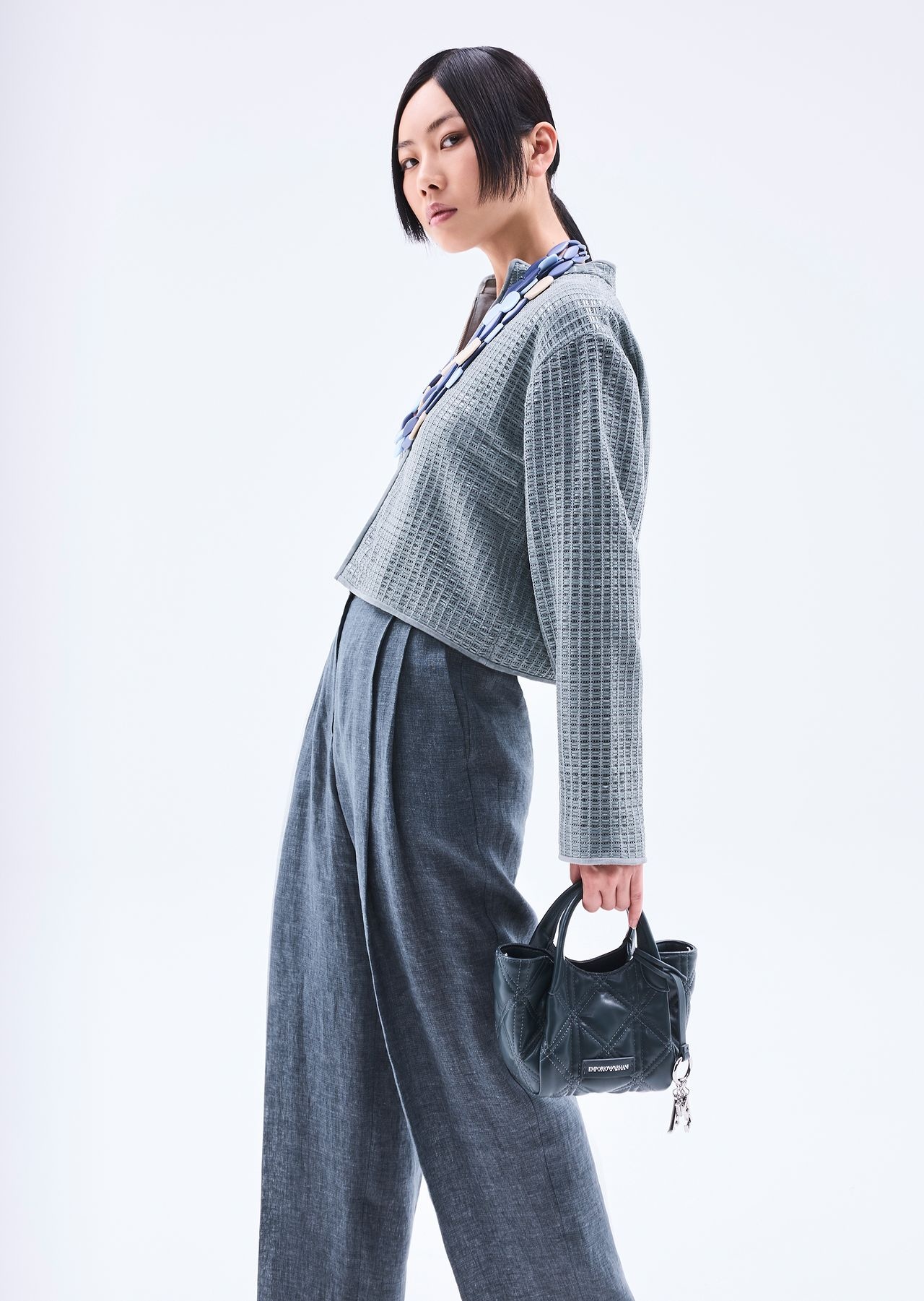 Loose-fit jacket in woven suede and nappa leather - 6