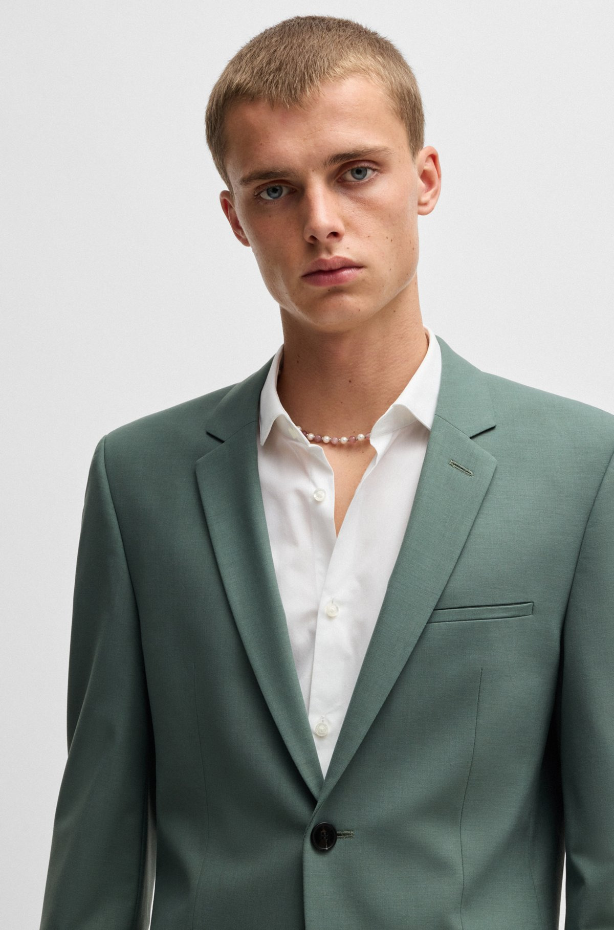 EXTRA-SLIM-FIT SUIT JACKET IN WOOL-BLEND POPLIN - 5