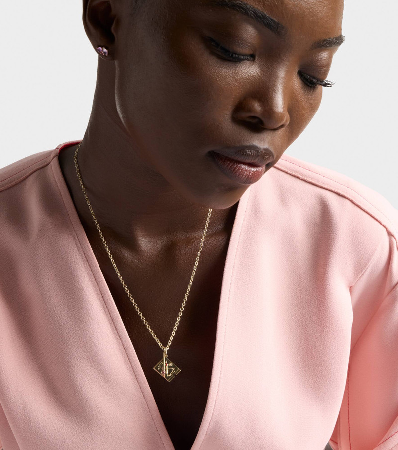 SYDNEY EVAN Perfect Match 14kt gold necklace with diamonds and rubies outlook