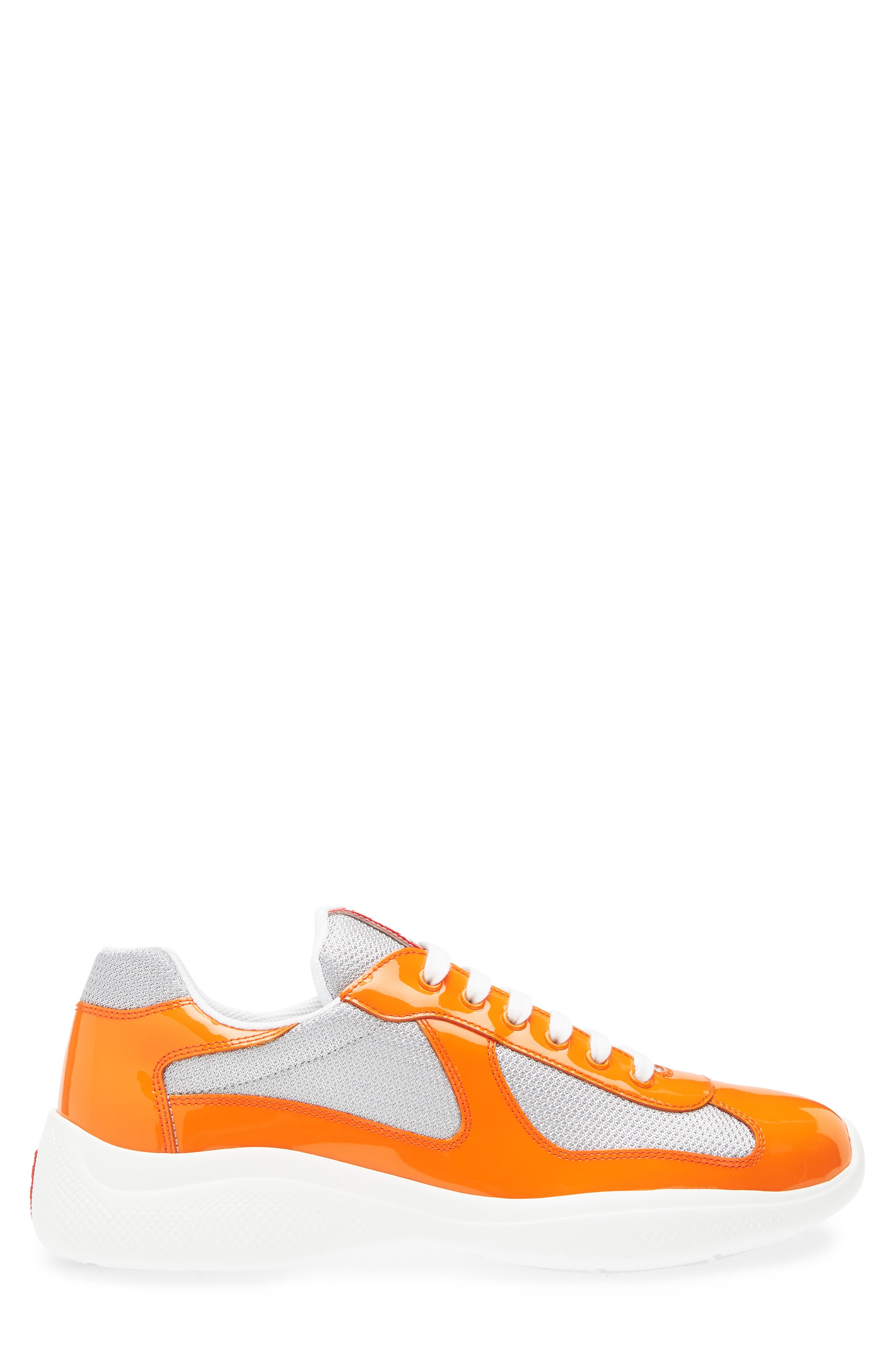 Prada America's Cup Sneaker in Papaya/Argento at Nordstrom - 3