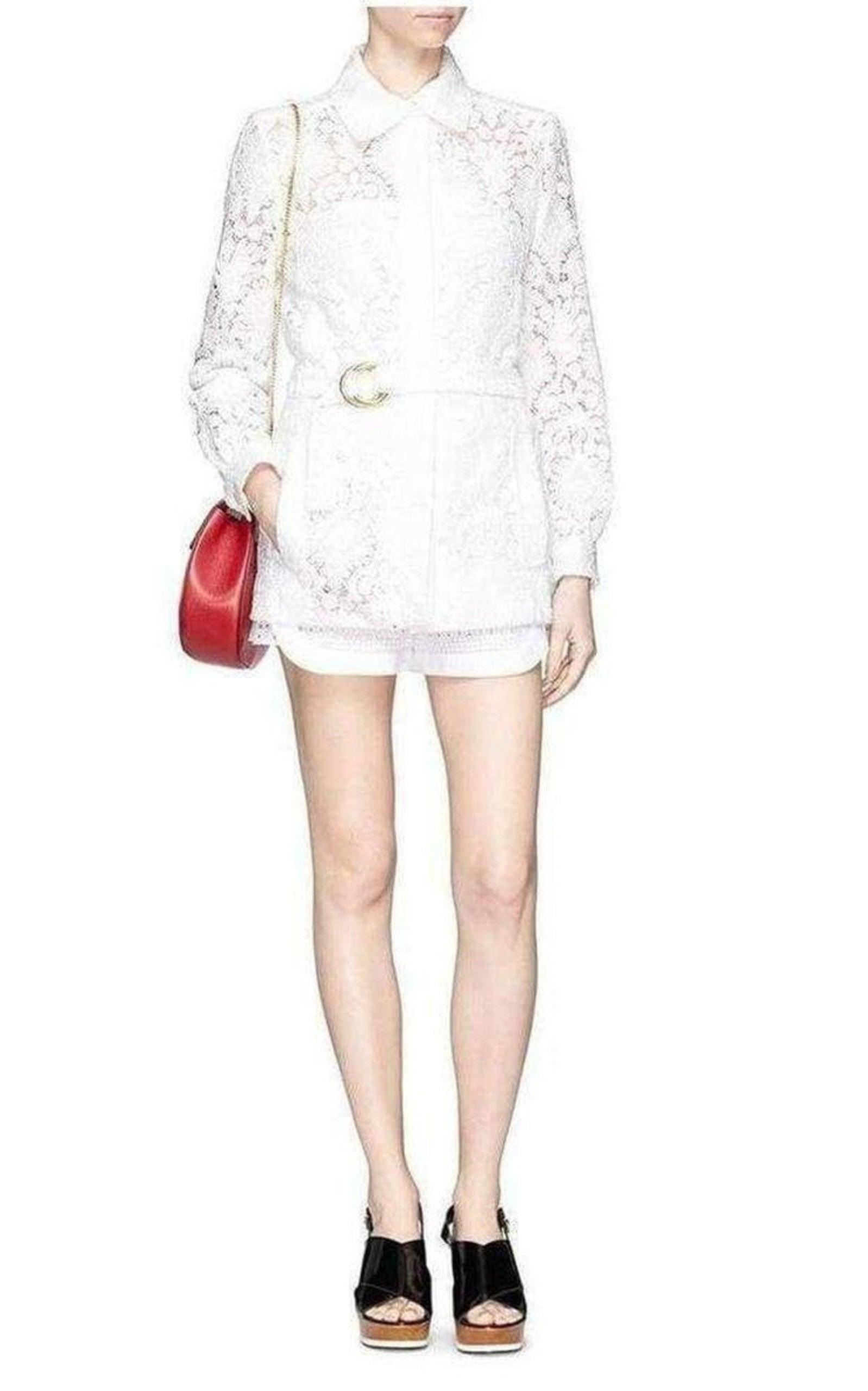Guipure Embroidery Lace Shirt Coat - 2