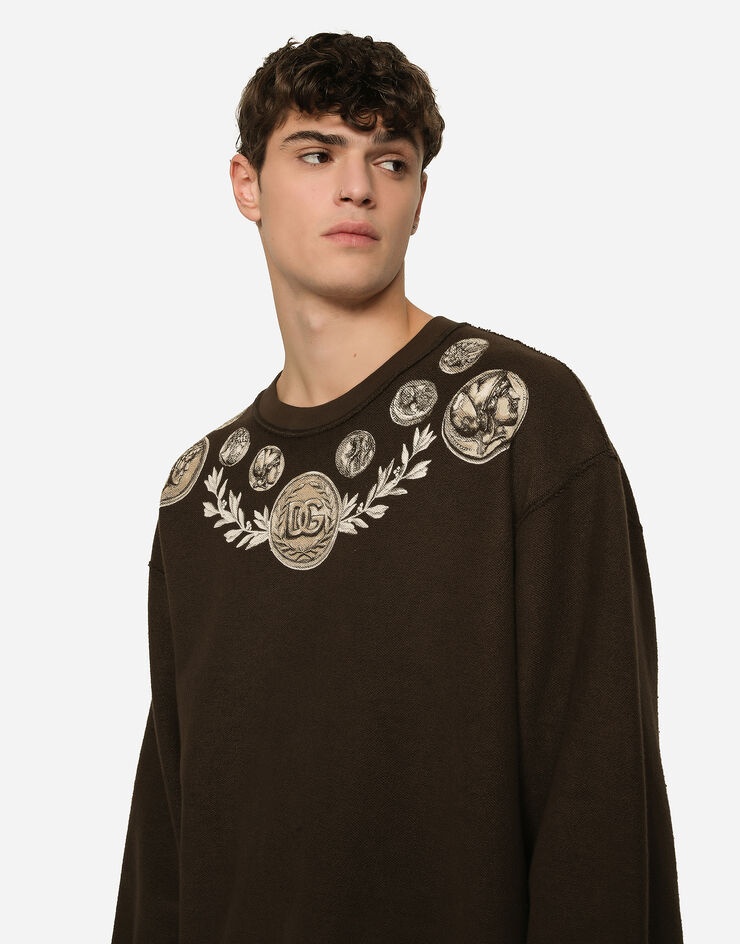 Coin print inside-out jersey sweatshirt - 4