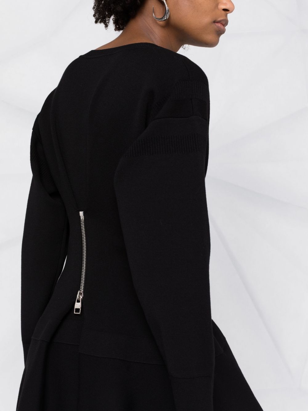 zip-detail flared dress - 3