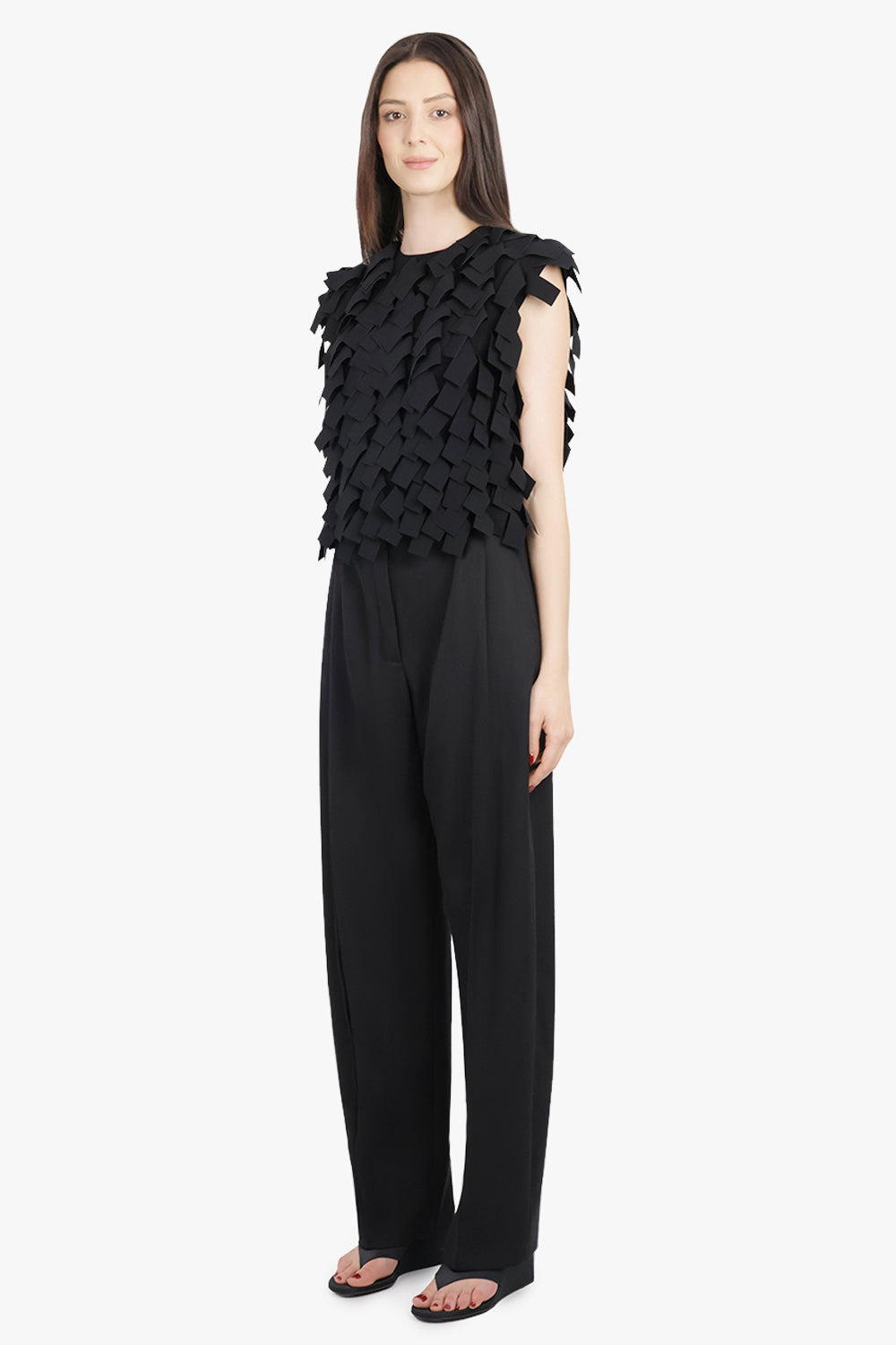 SLIT DETAIL TAPERED PANT | BLACK - 7