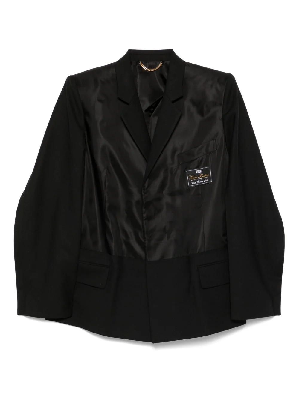 Satin-Paneled Suiting Blazer black - 1