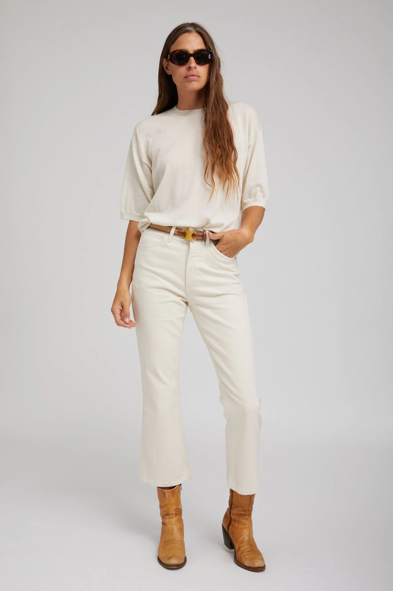 EARHART CROP FLARE DENIM - 1