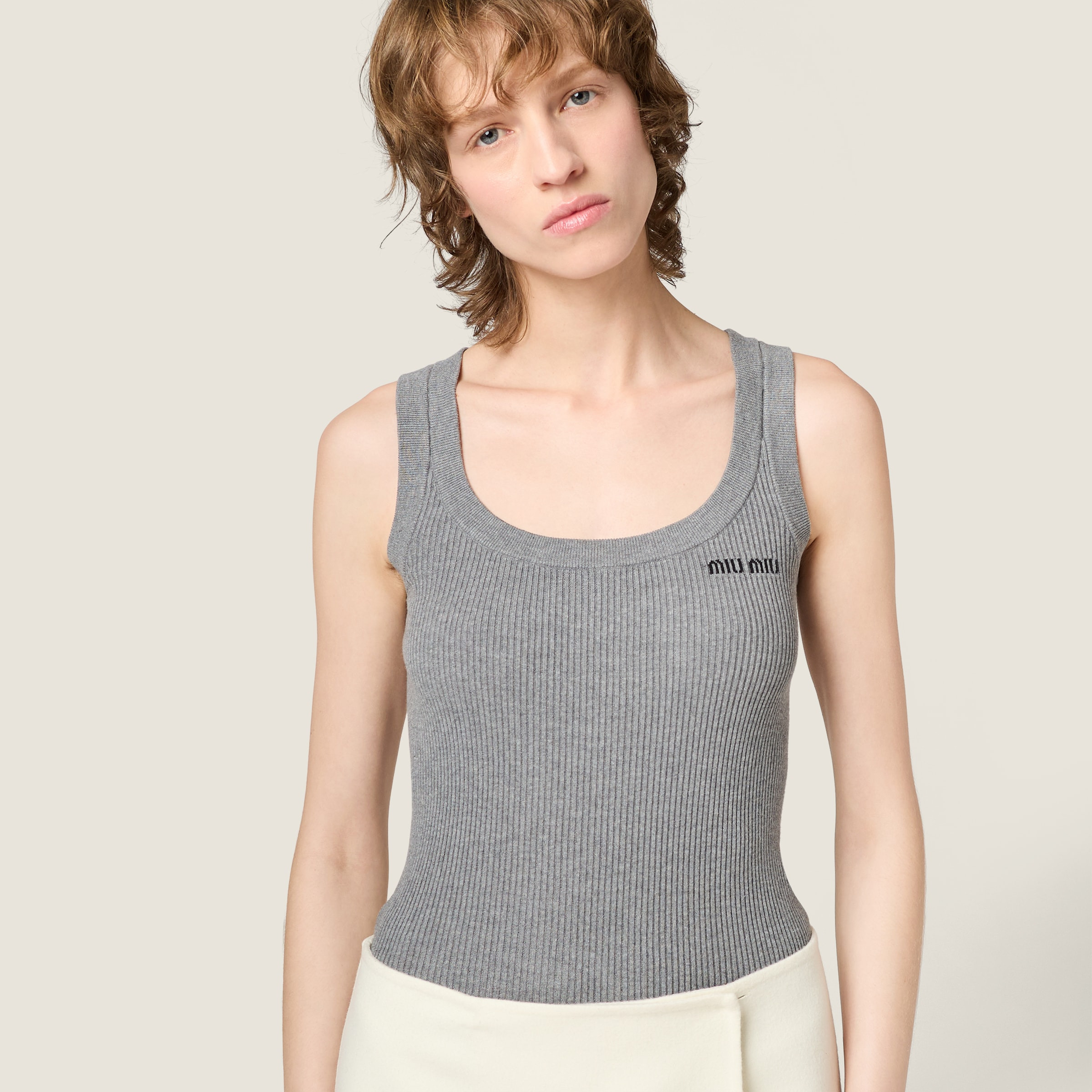 Cotton knit tank top - 6