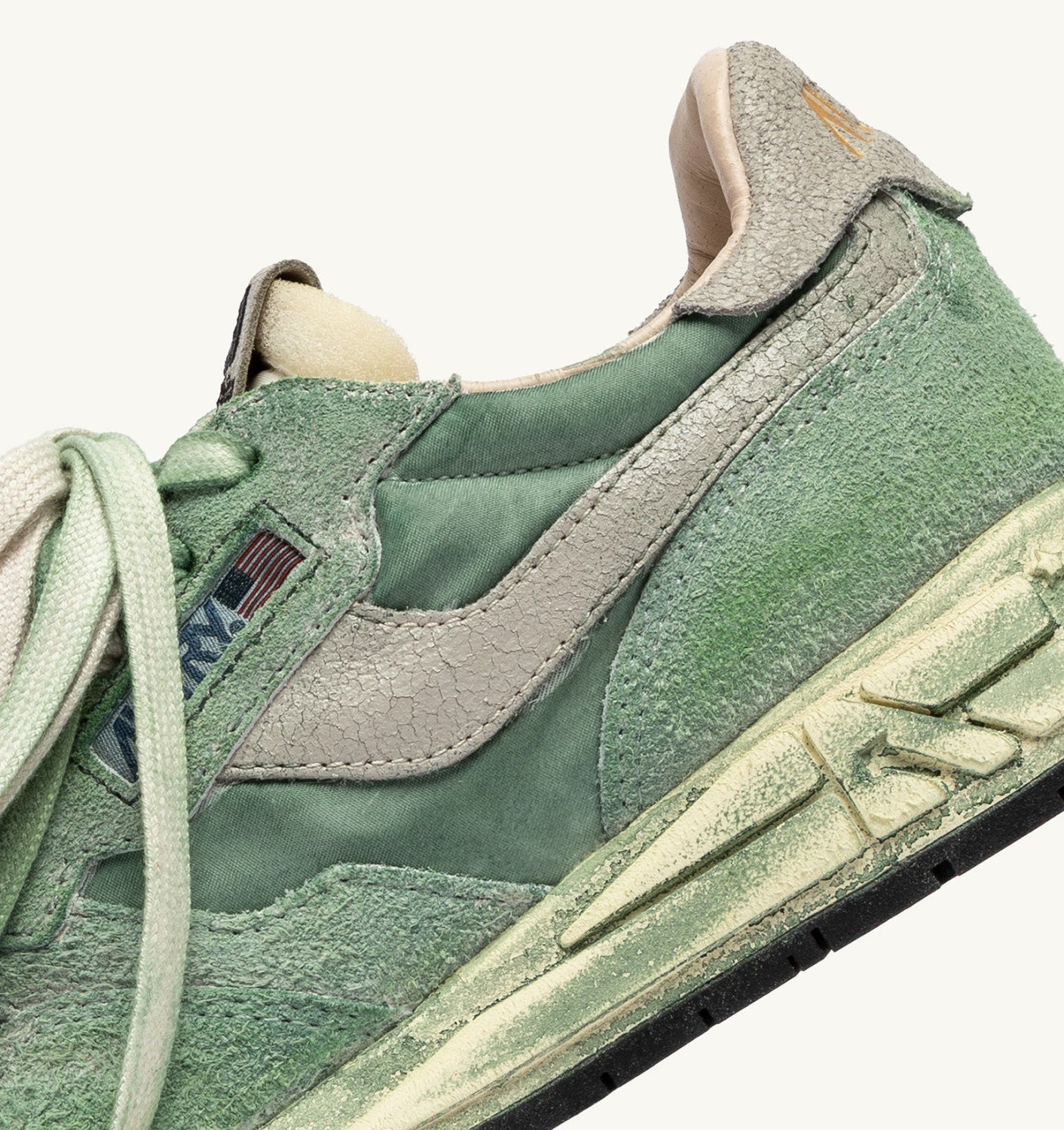 REELWIND SNEAKERS SUPER VINTAGE IN NYLON AND SUEDE COLOR HUNTER GREEN - 7