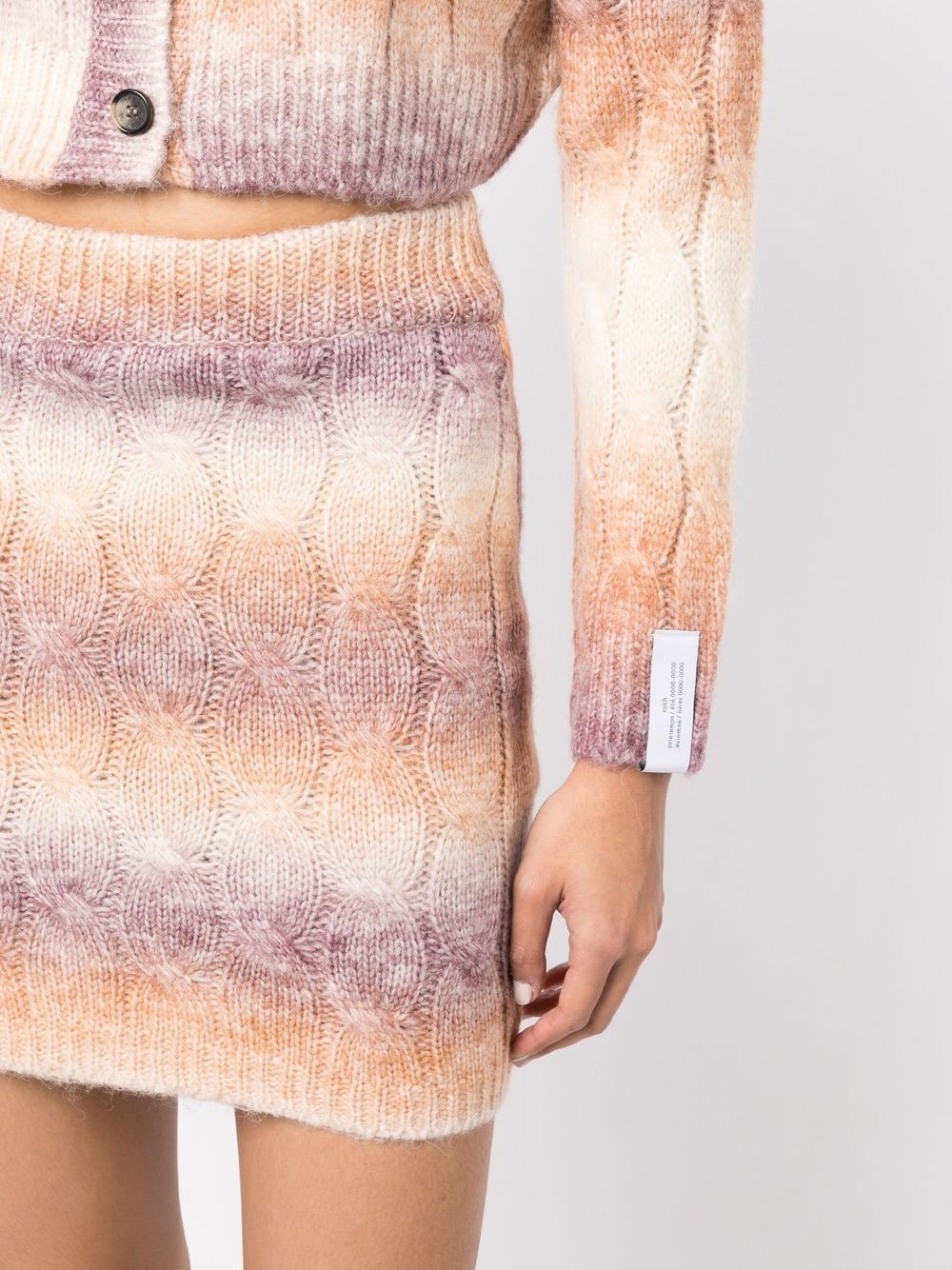 striped cable-knit mini skirt - 5
