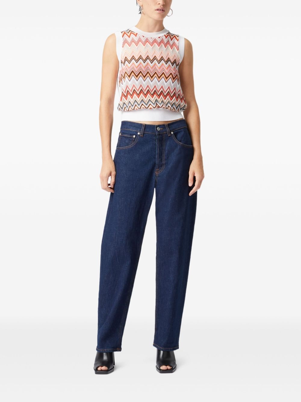 zigzag-pattern tank top - 2