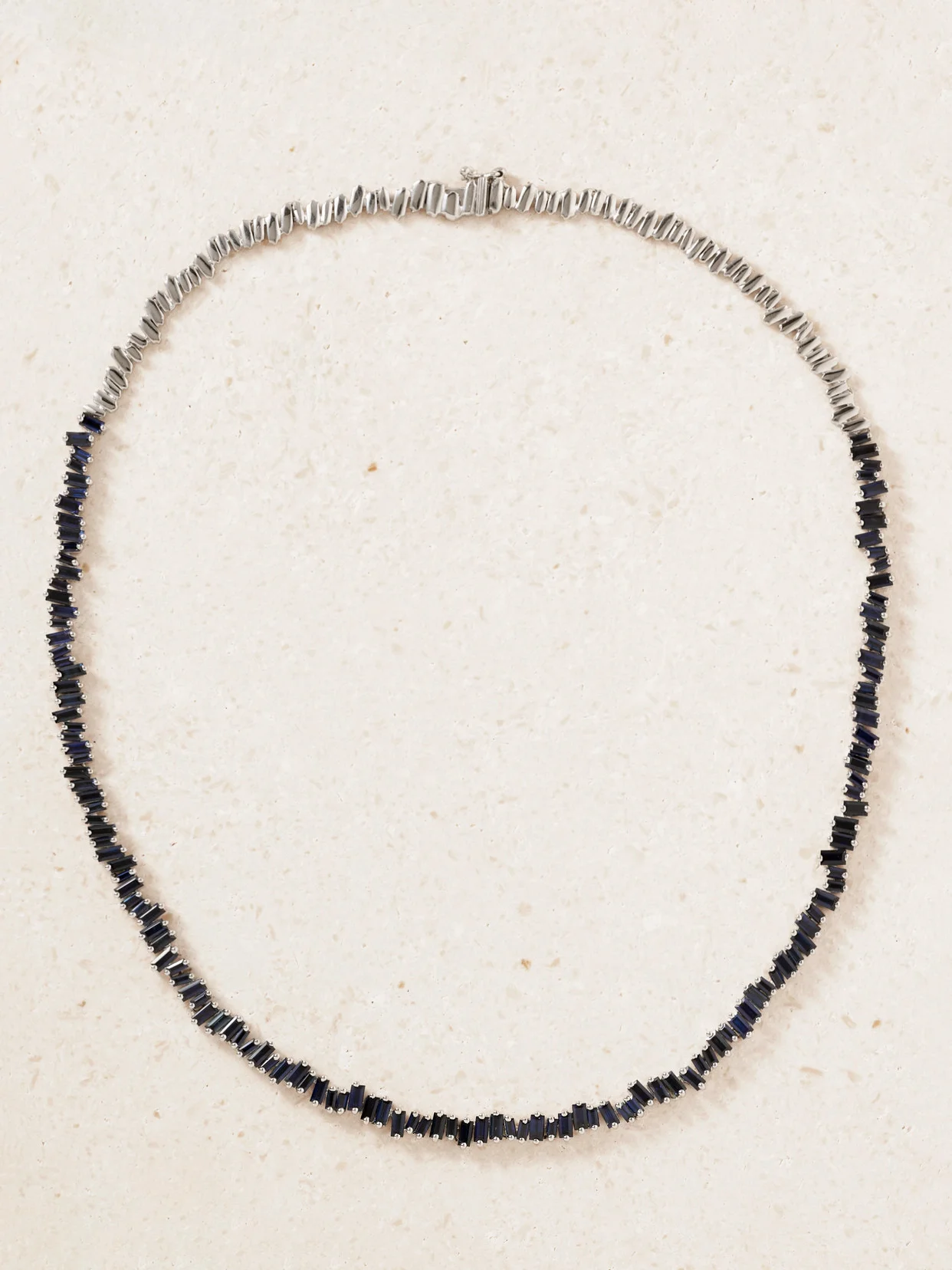 18-karat White Gold Sapphire Tennis Necklace - 1