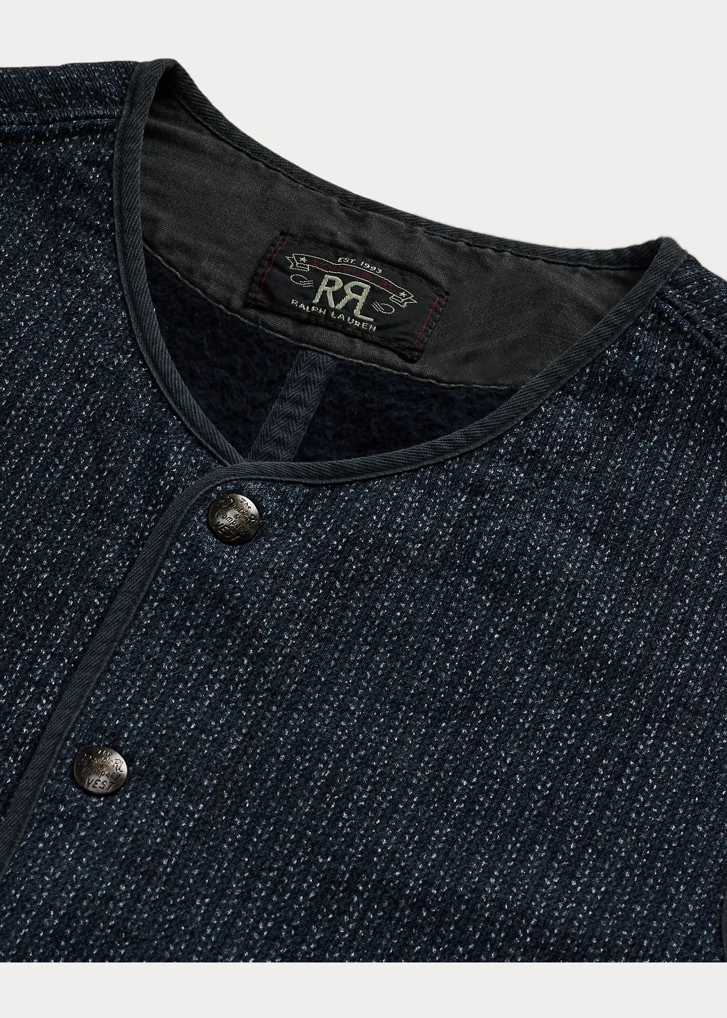 Print Indigo Fleece Vest - 3