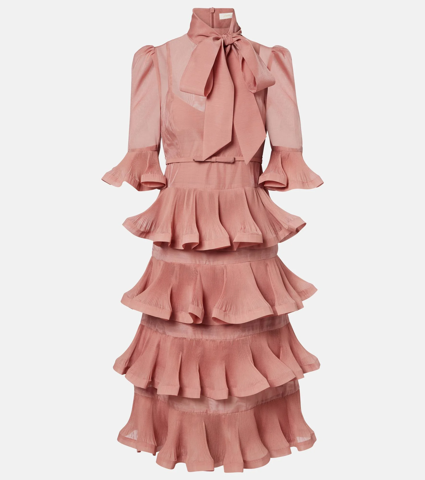 Tiered pleated midi dress - 1