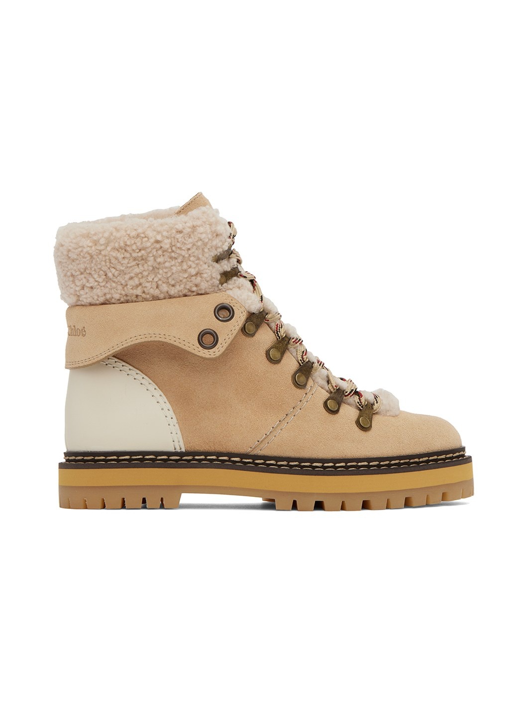 Beige Eileen Shearling Ankle Boots - 1