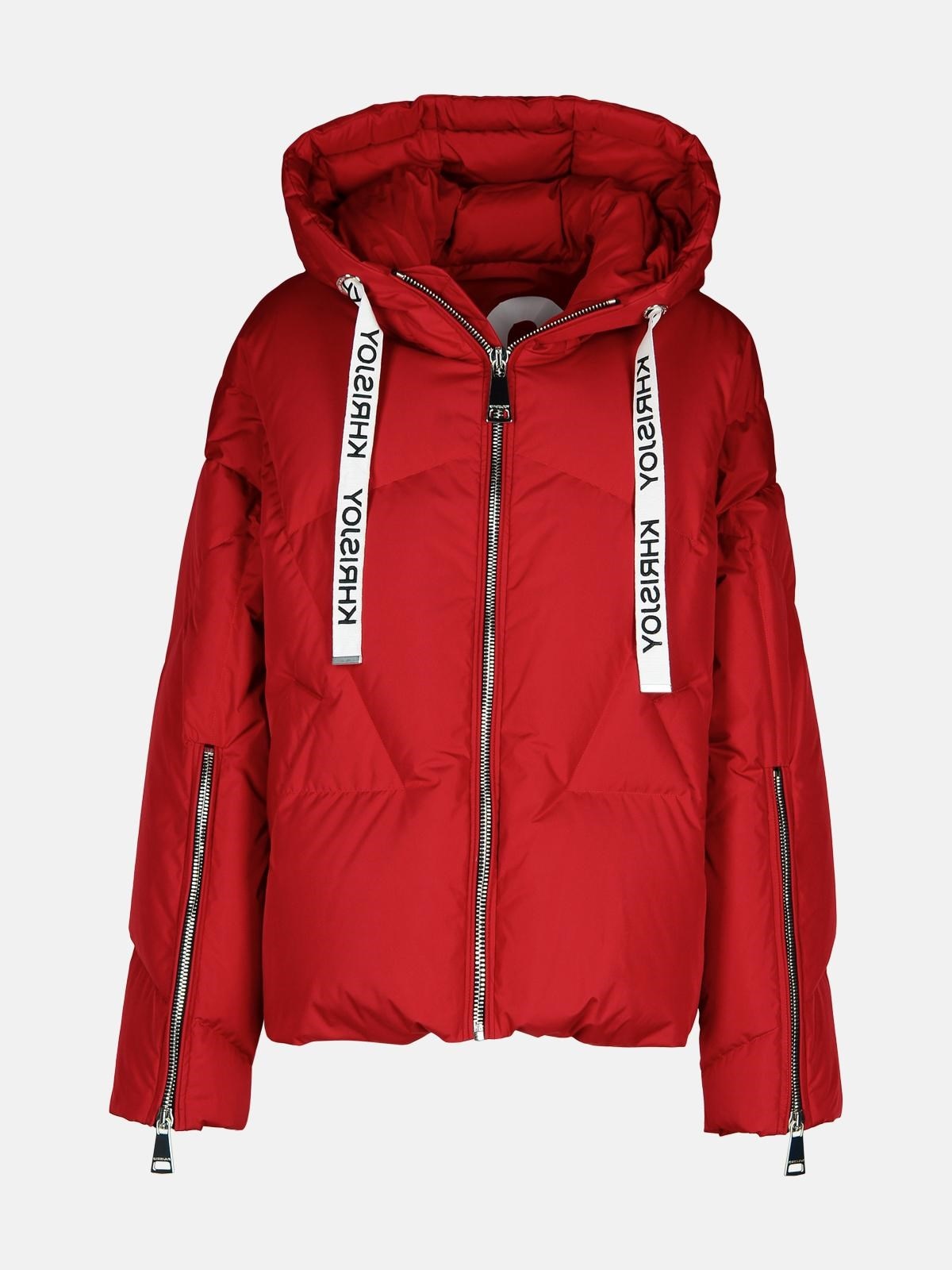 'ICONIC' RED POLYESTER BLEND DOWN JACKET - 1