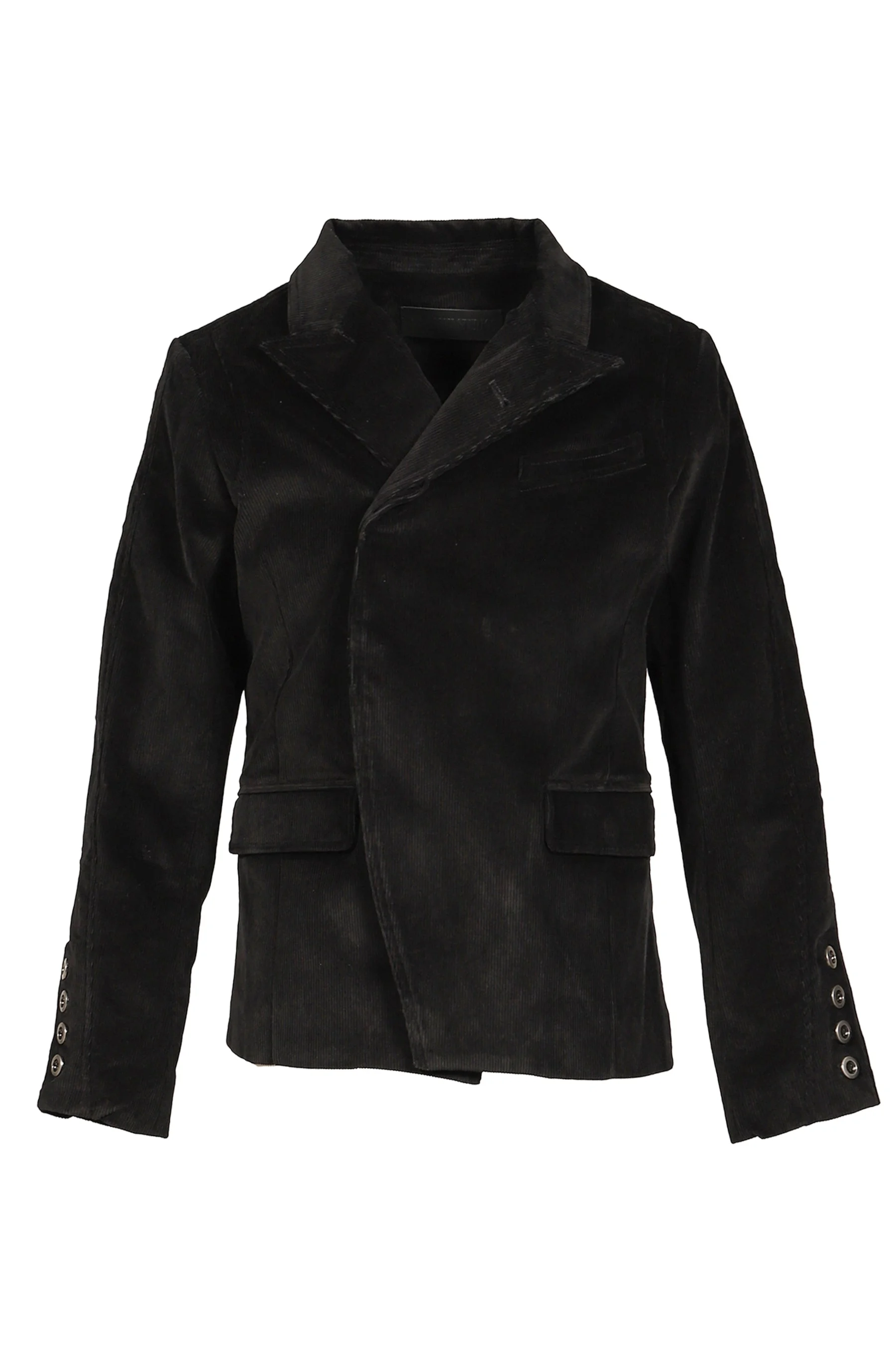CORD HIDDEN BUTTON BLACK SUIT / BLACK - 1