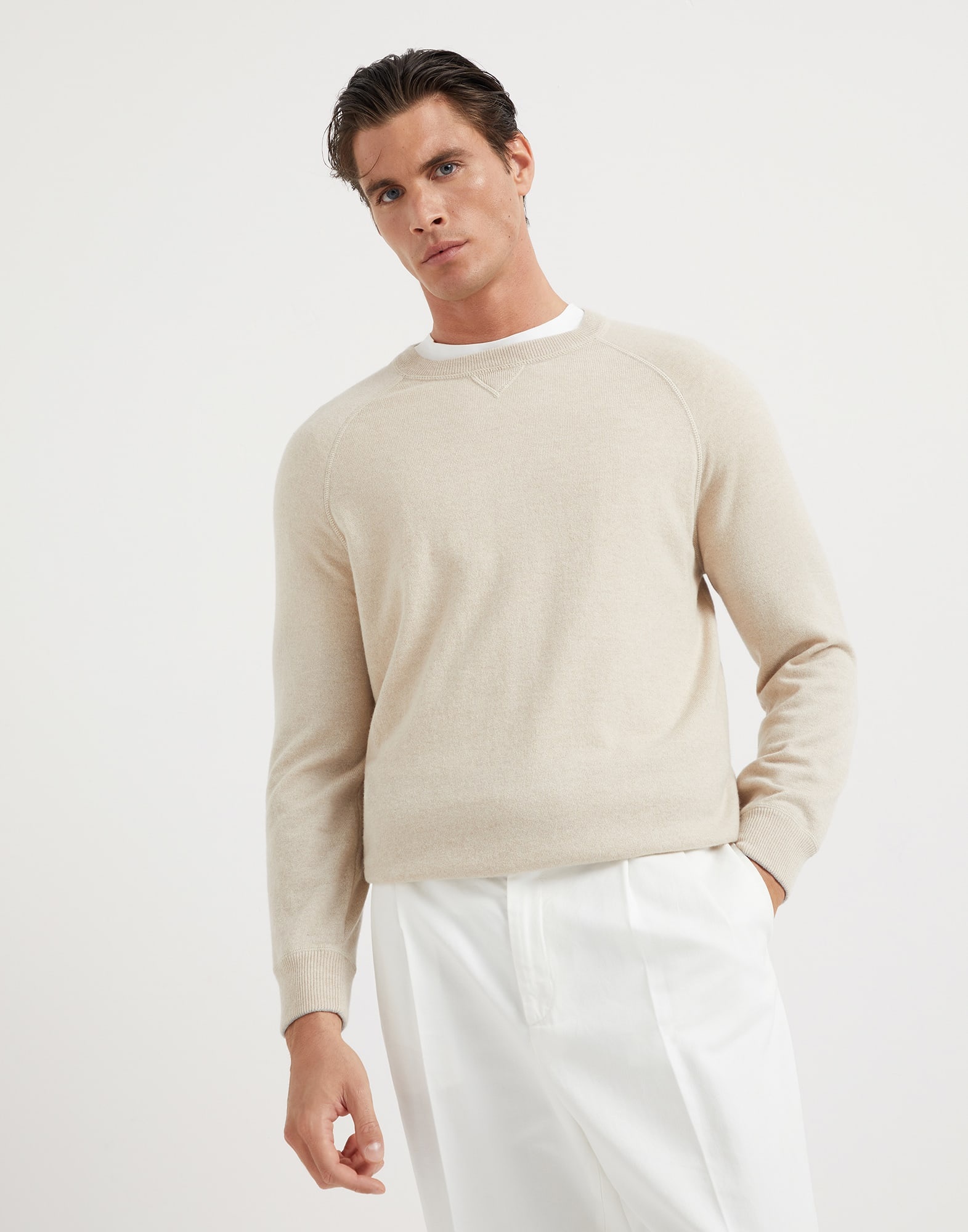 Cashmere sweatshirt-style sweater - 1