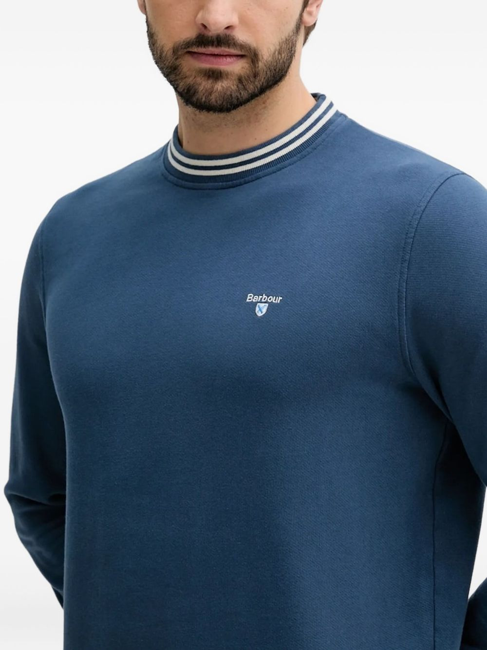stripe-collar sweatshirt - 3