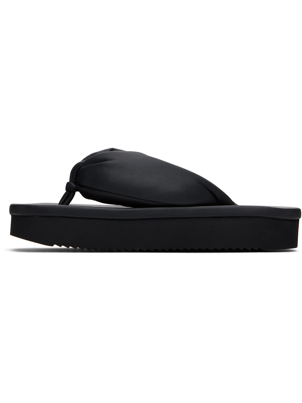 Black Hollywood Peached Lambskin Flip-Flops - 3
