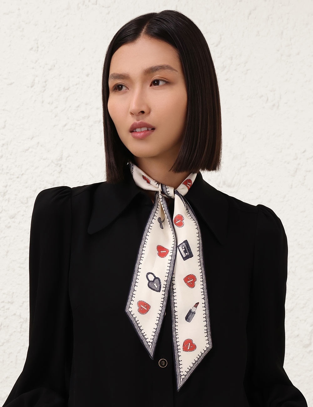 PRINTED SILK RIBBON SCARF - 2