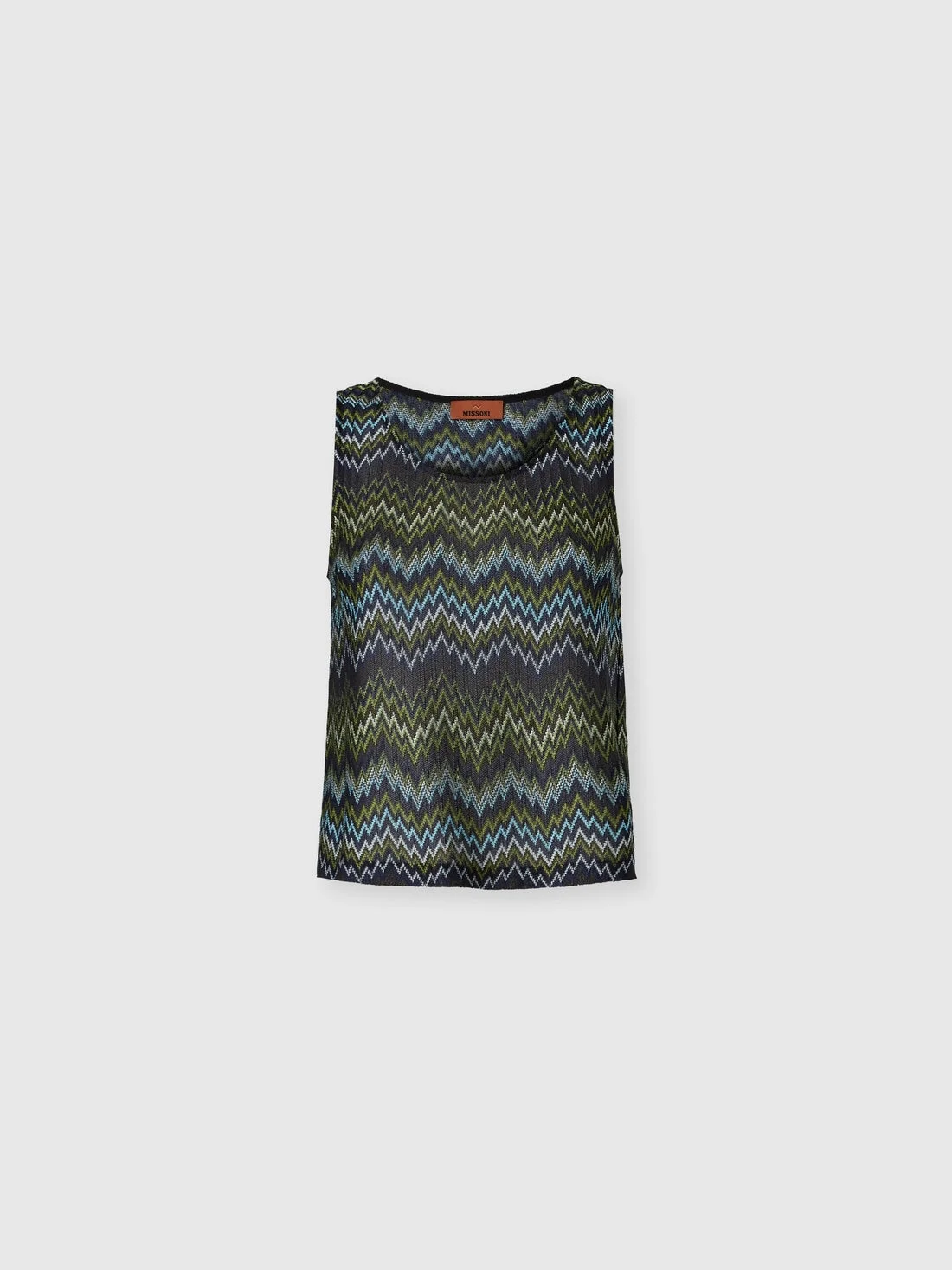 Sleeveless viscose top with snake motif - 1