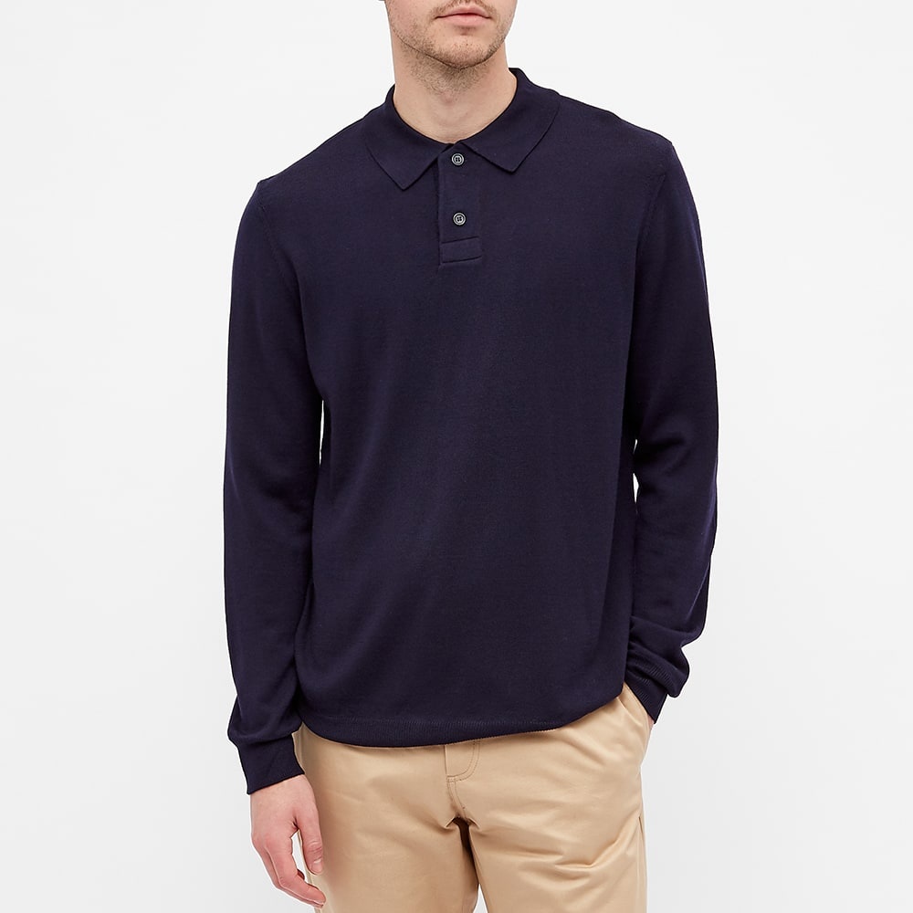 A.P.C. Jerry Long Sleeve Knit Polo - 3