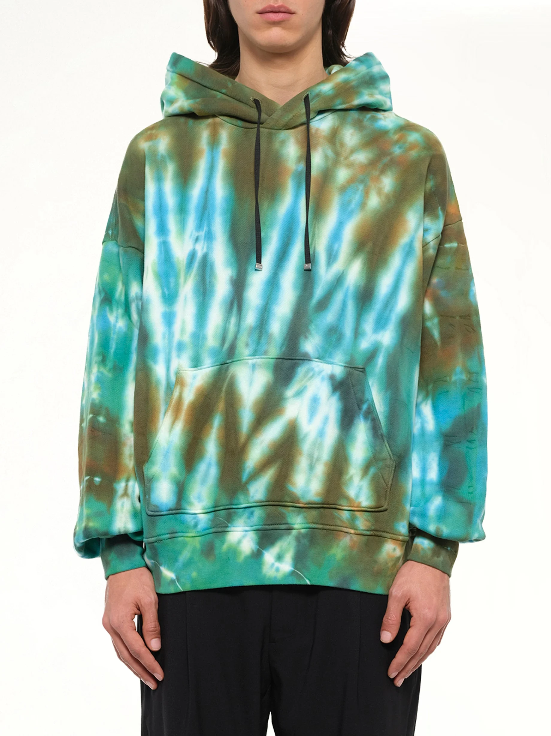 Tie Dye Oversize Hoodie in Green - 1
