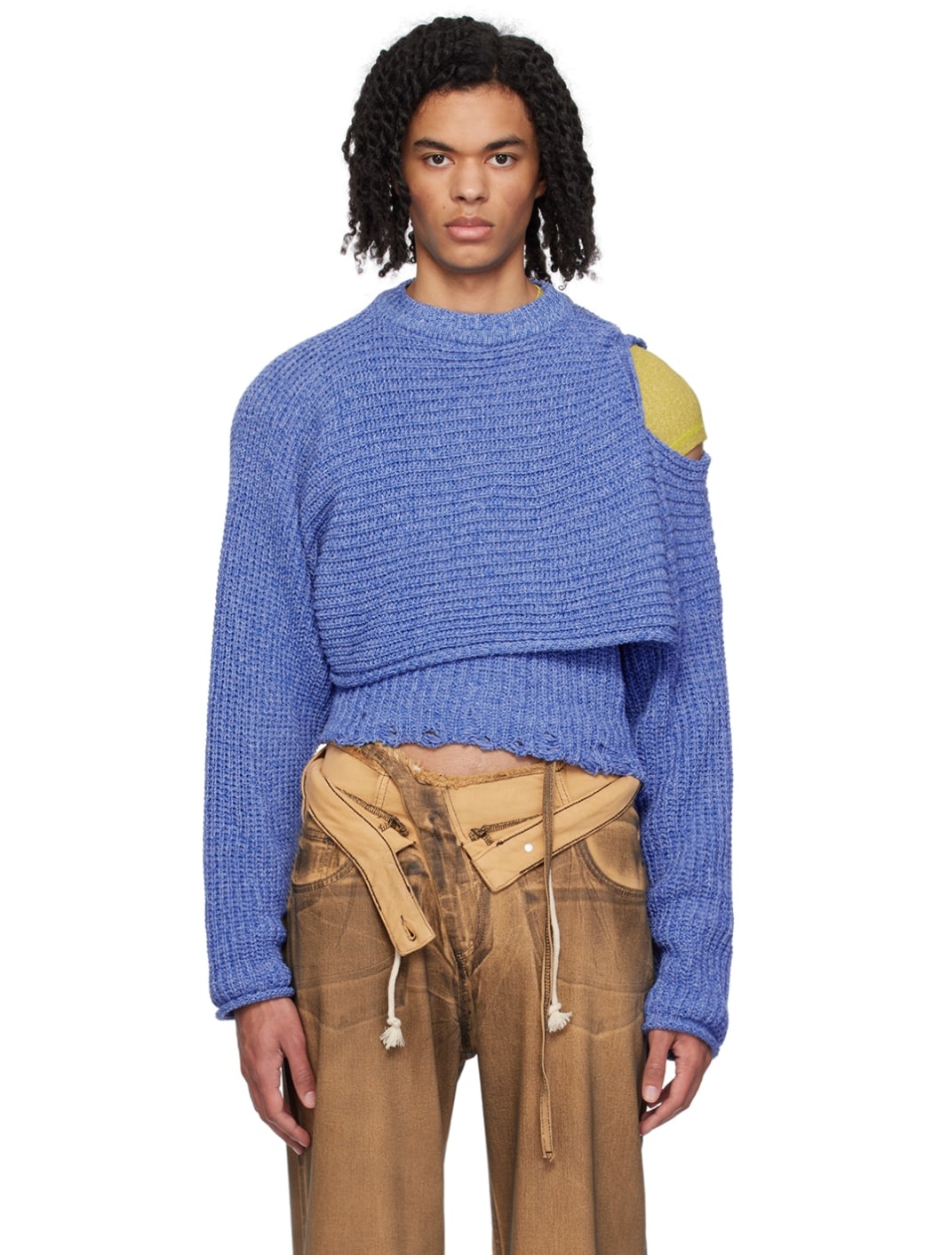 Blue Deconstructed Sweater - 1