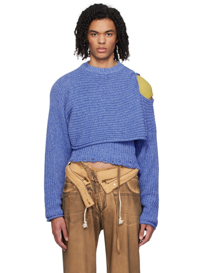 Blue Deconstructed Sweater 1