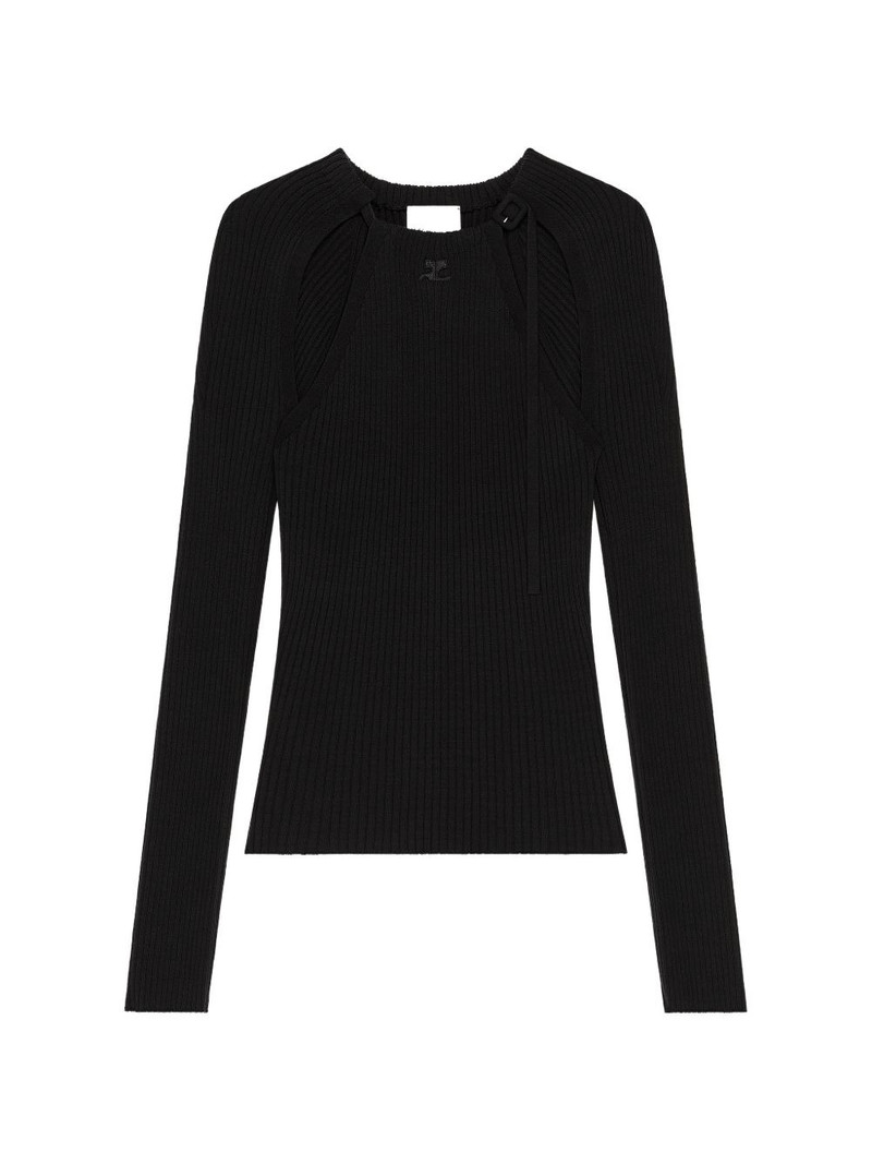 long-sleeve cut-out-detail T-shirt 1