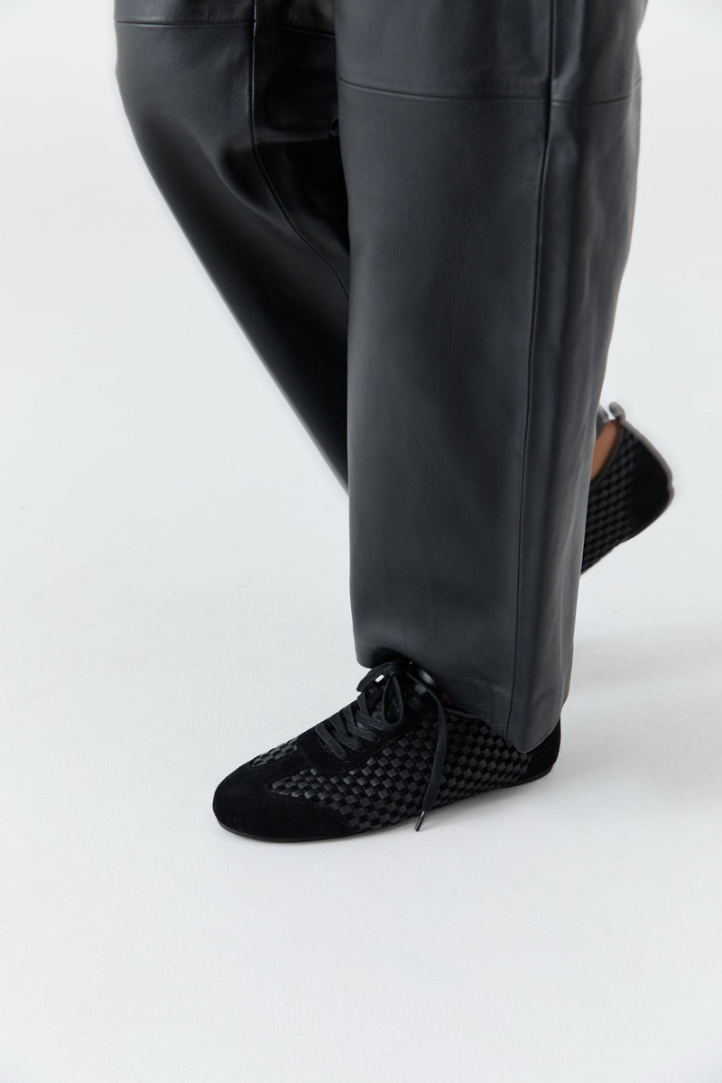 ST. AGNI Lattice Weave Ballet Sneaker - Black outlook