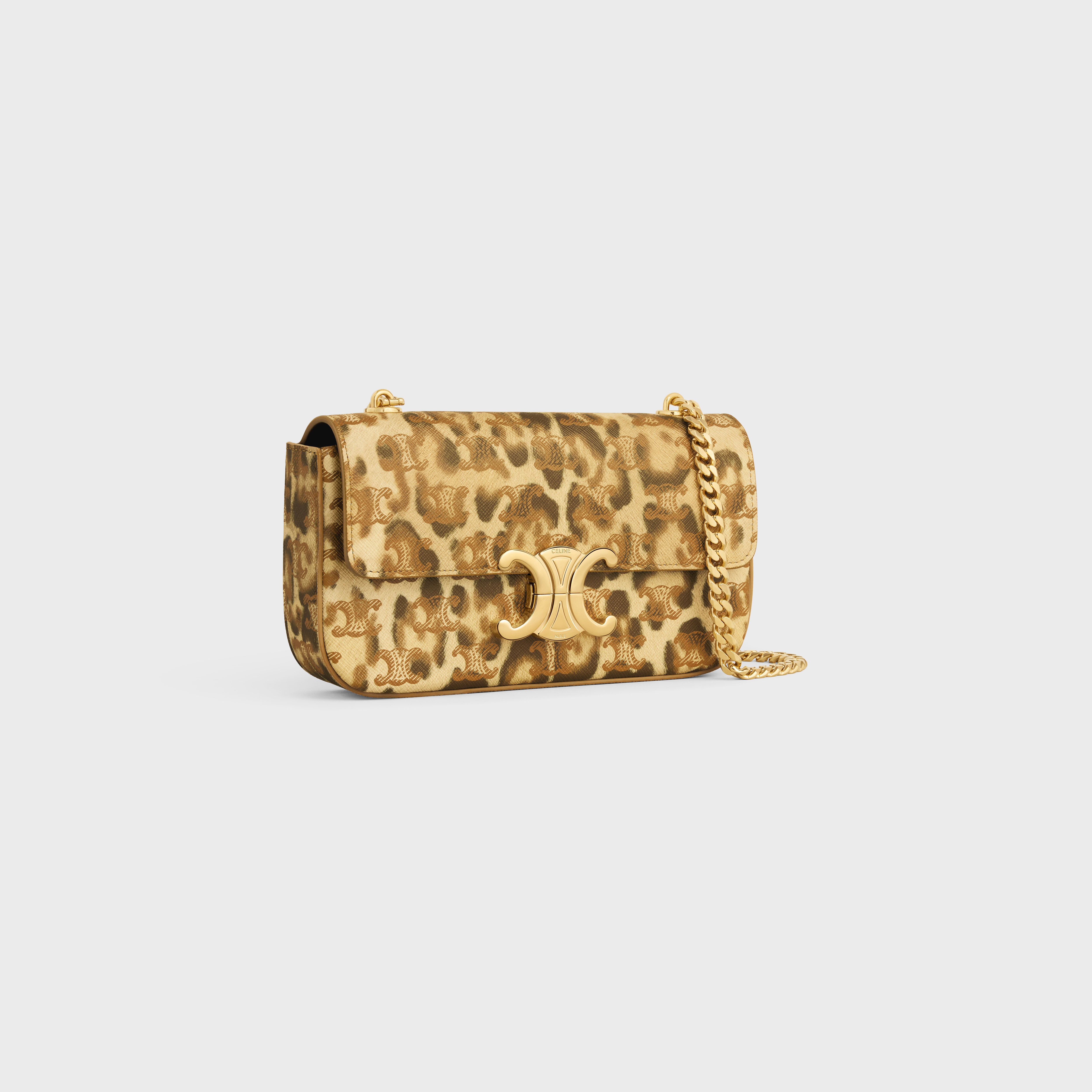 CHAIN SHOULDER BAG CLAUDE in Triomphe Canvas with leopard print - 2