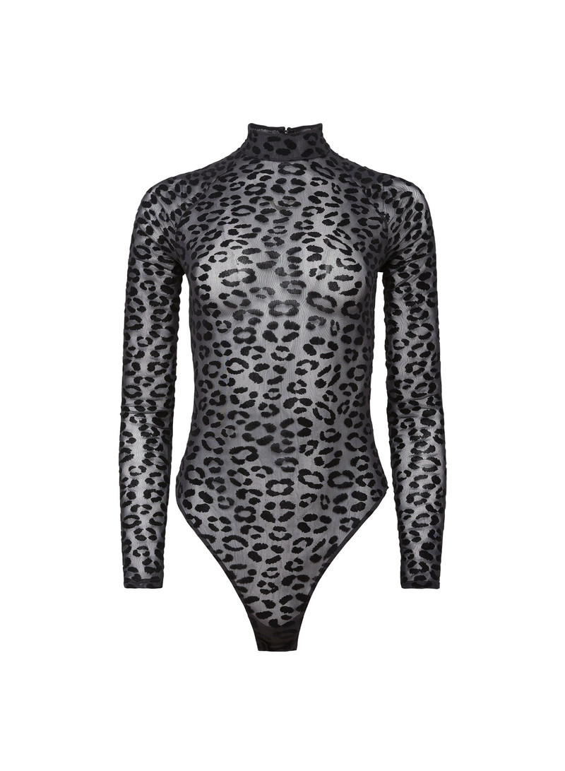 Flocked Leopard Bodysuit 1
