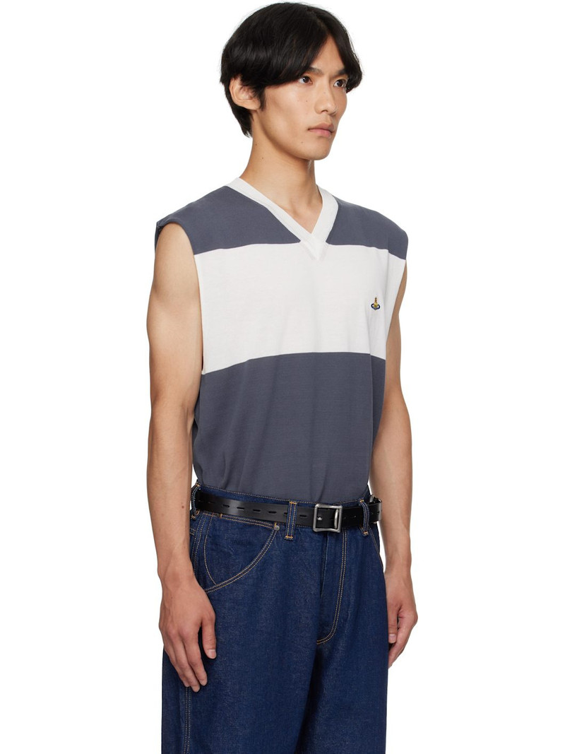 White & Blue Ollie Sweater Vest 2