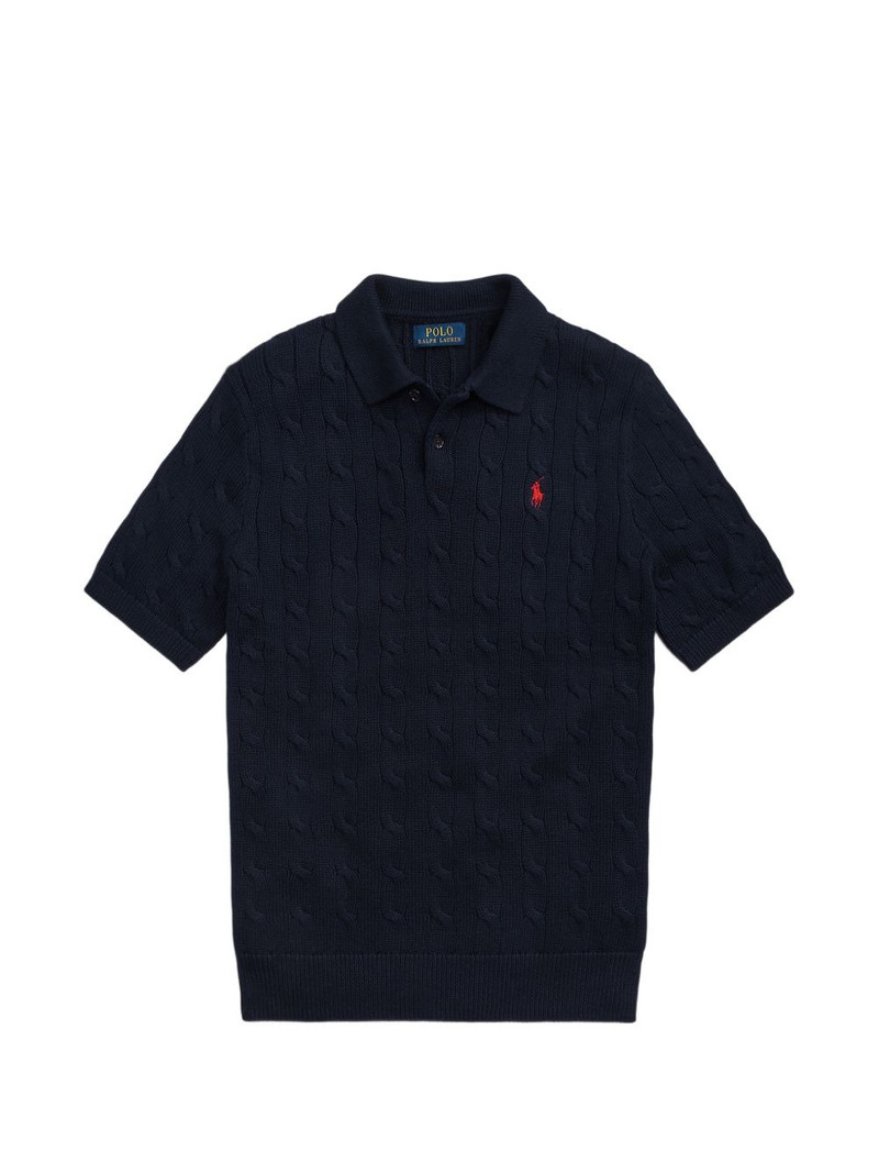cable-knit polo shirt 1