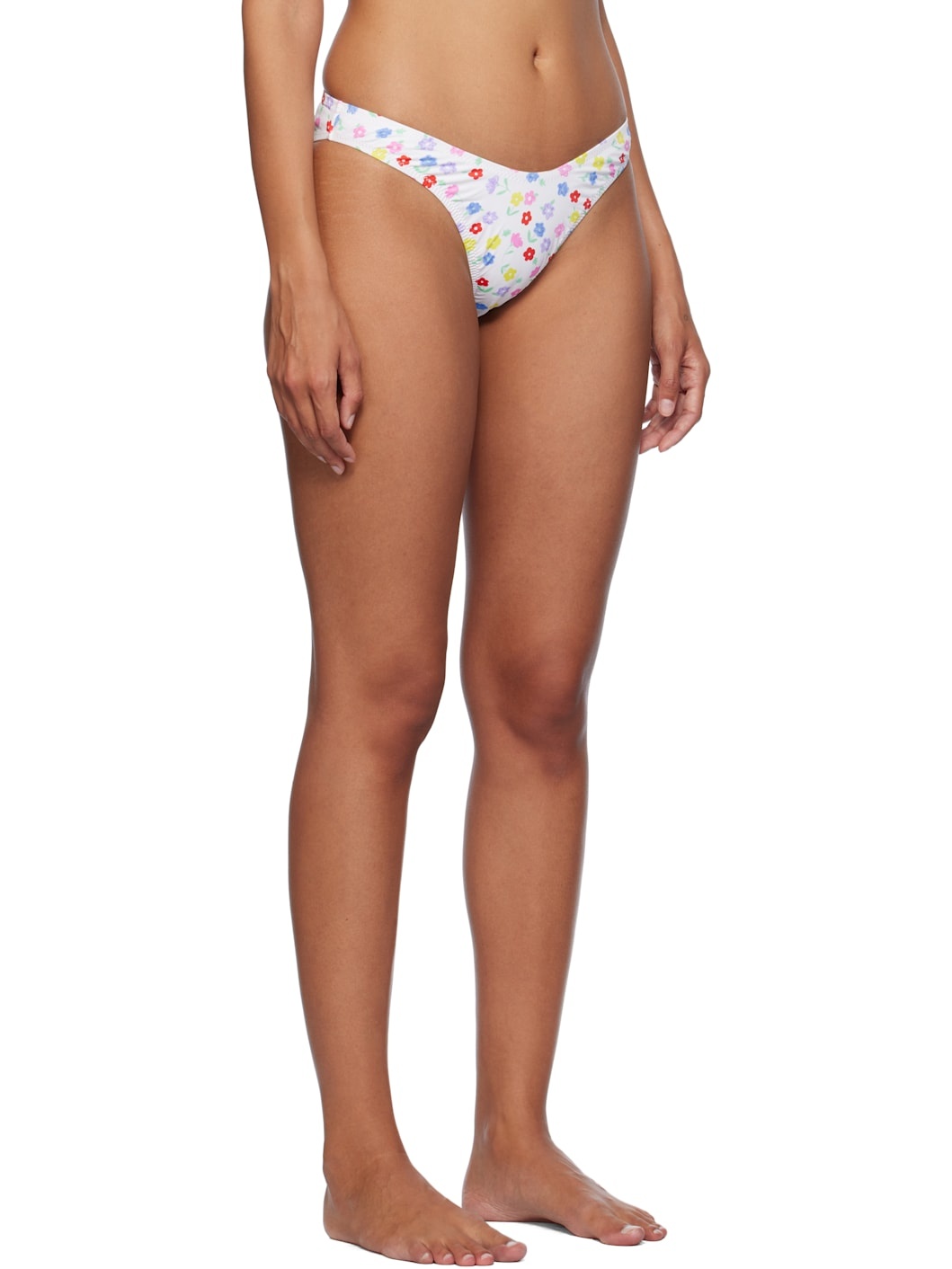 White Suki Floral Classic Bikini Bottom - 2