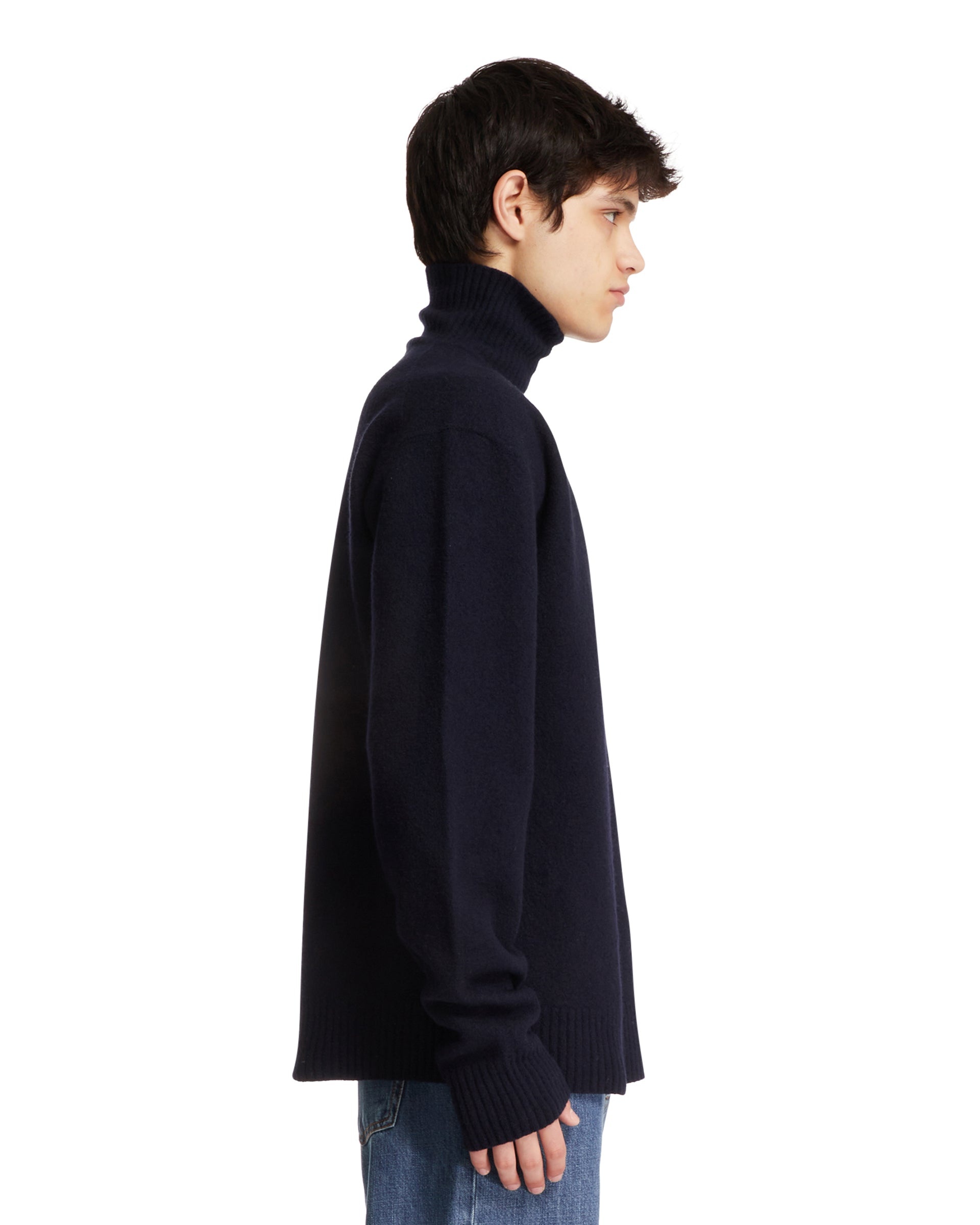Black Wool Turtleneck Sweater - 5