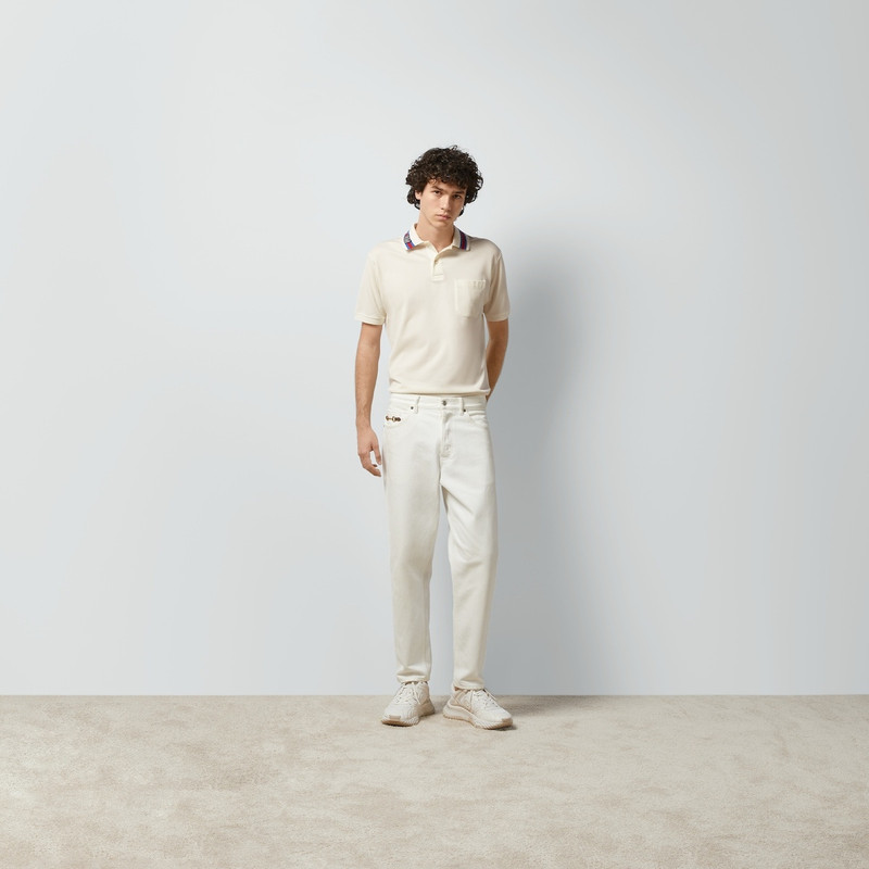 GUCCI Cotton piquet polo with Square GG outlook