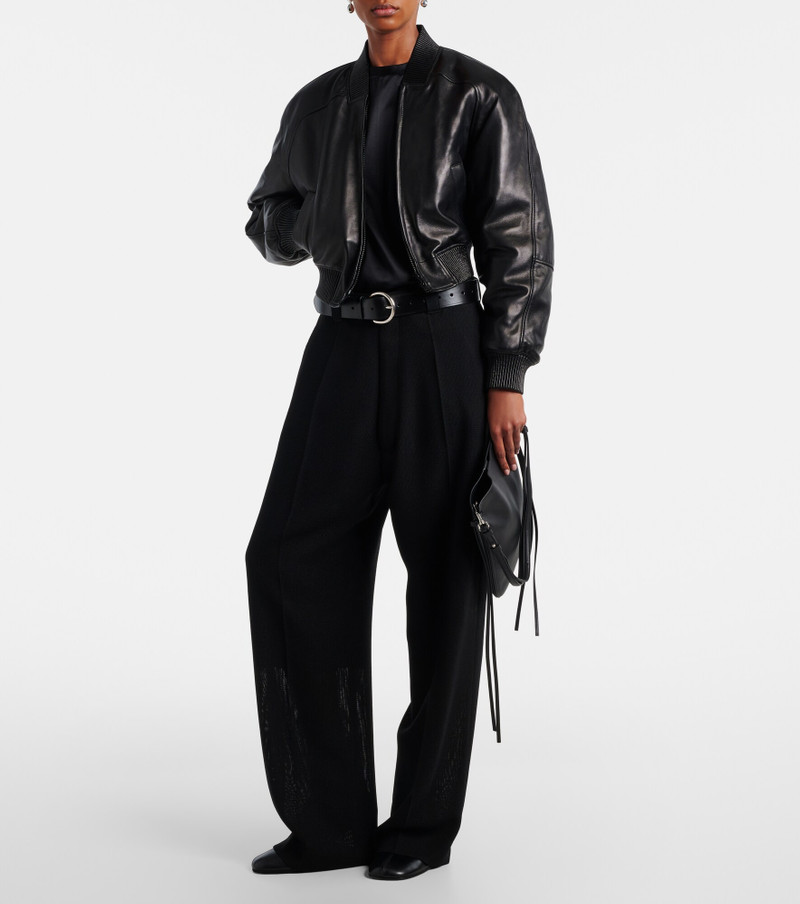 PHOEBE PHILO Leather bomber jacket outlook