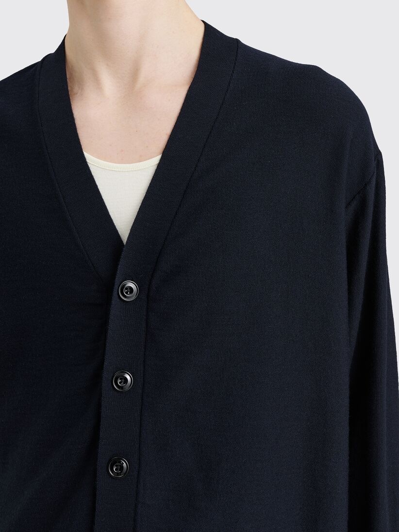 LEMAIRE RELAXED TWISTED CARDIGAN DARK NAVY - 7