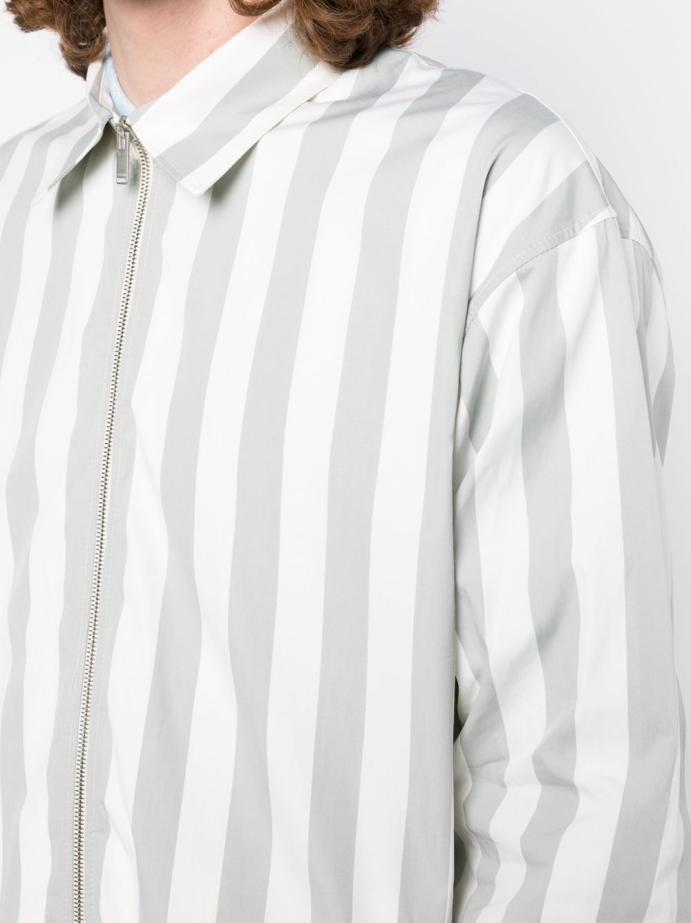 striped zip-up jacket - 5