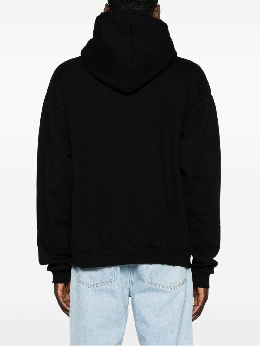 logo-patch distressed hoodie - 4