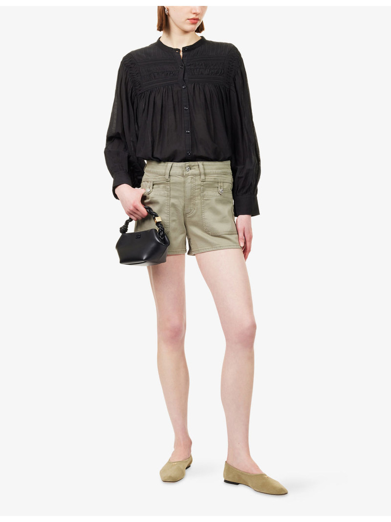 PAIGE Fallon Mid-Rise Denim Shorts outlook